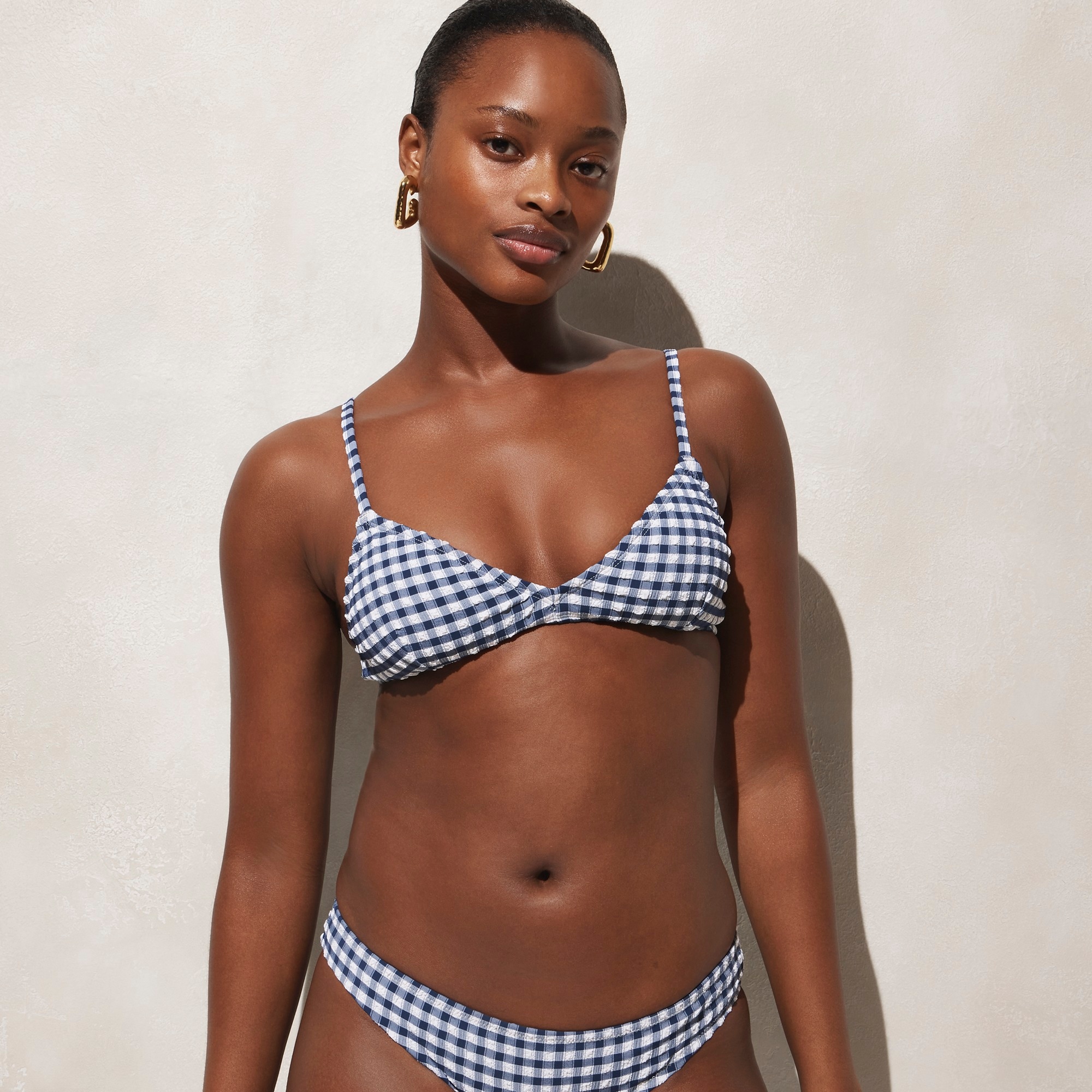 j.crew: french bikini top in gingham for women