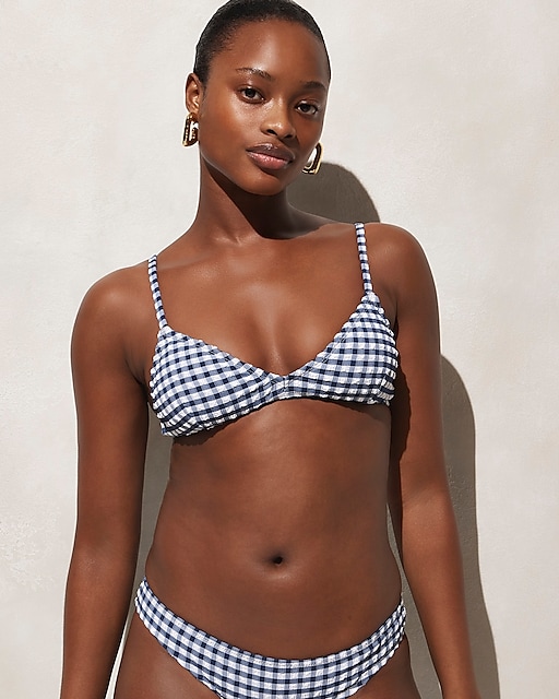 womens French bikini top in gingham