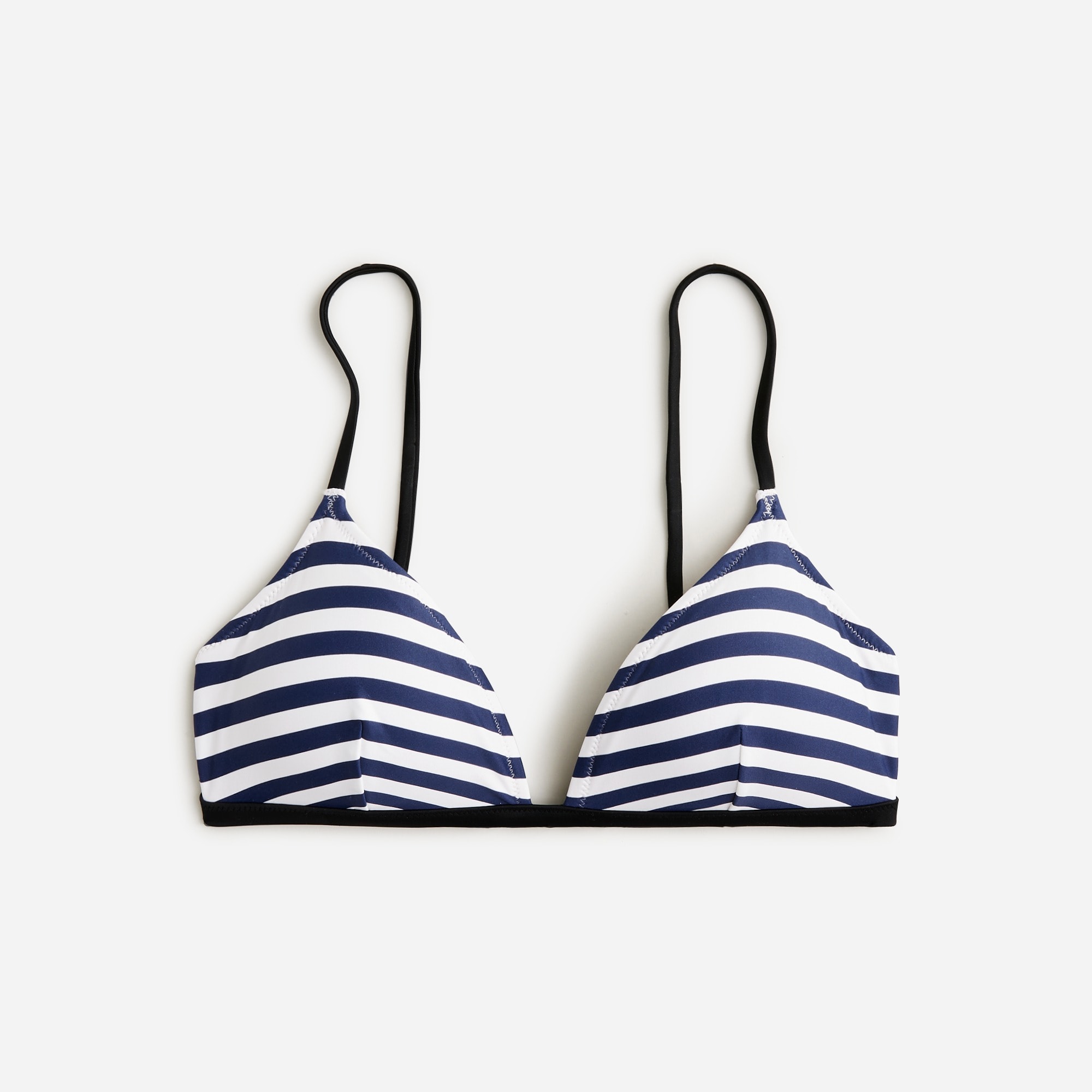 womens Contrast-trim french bikini top in stripe