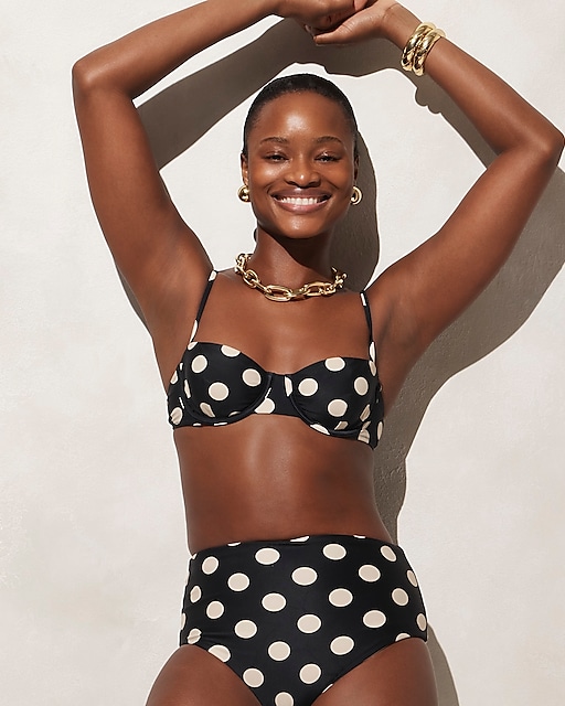  Balconette underwire bikini top in dot print