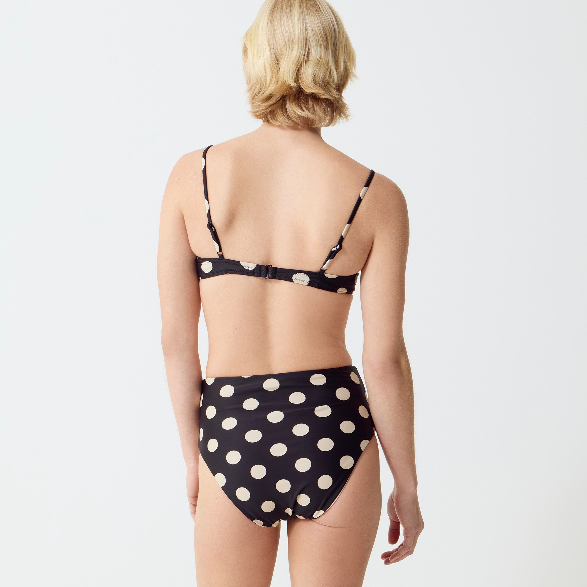 Hallie bikini bottom in dot-stripe print
