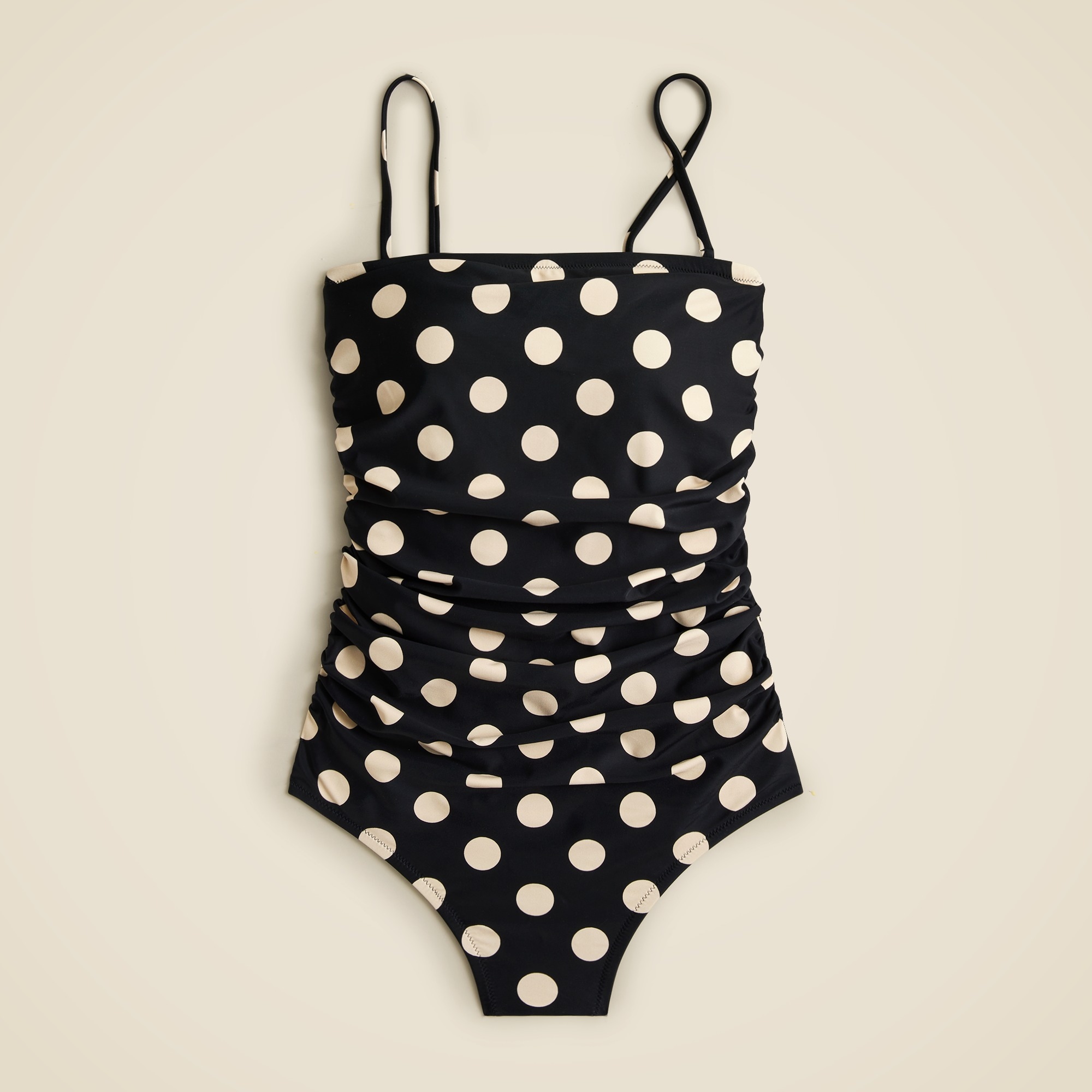 womens Gemma ruched bandeau one-piece in dot print