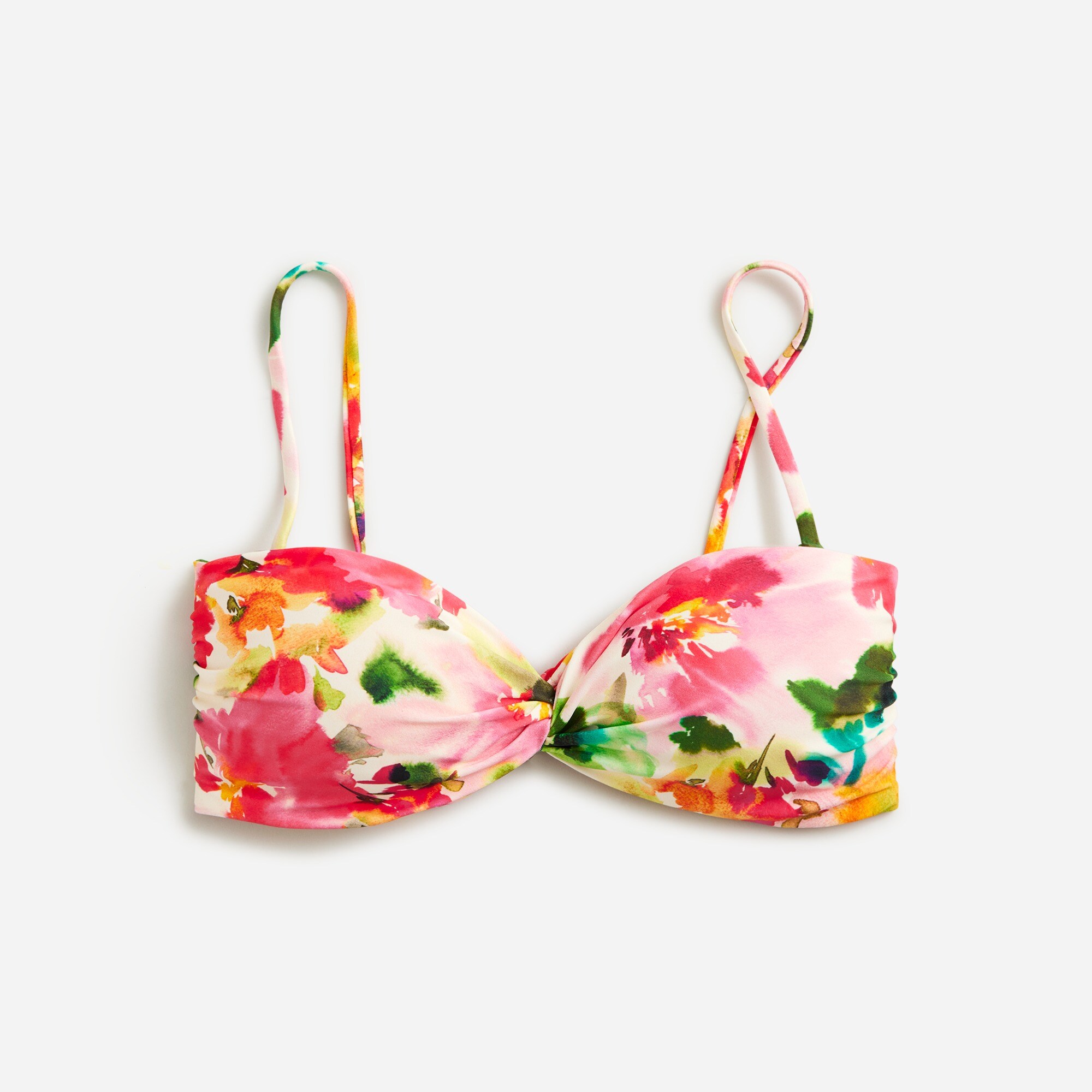  Twist-front bikini top in floral