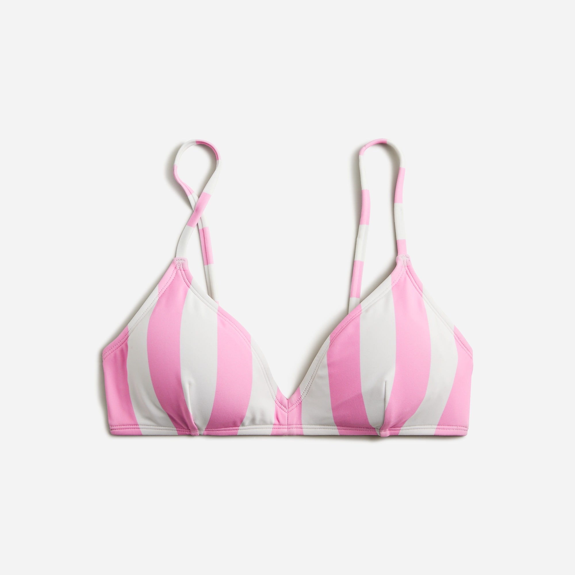 French Pink Stripe Bikini Top