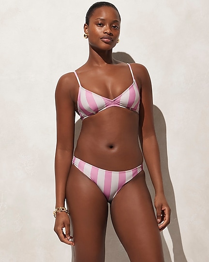 j.crew: surf hipster bikini bottom in pink stripe for women