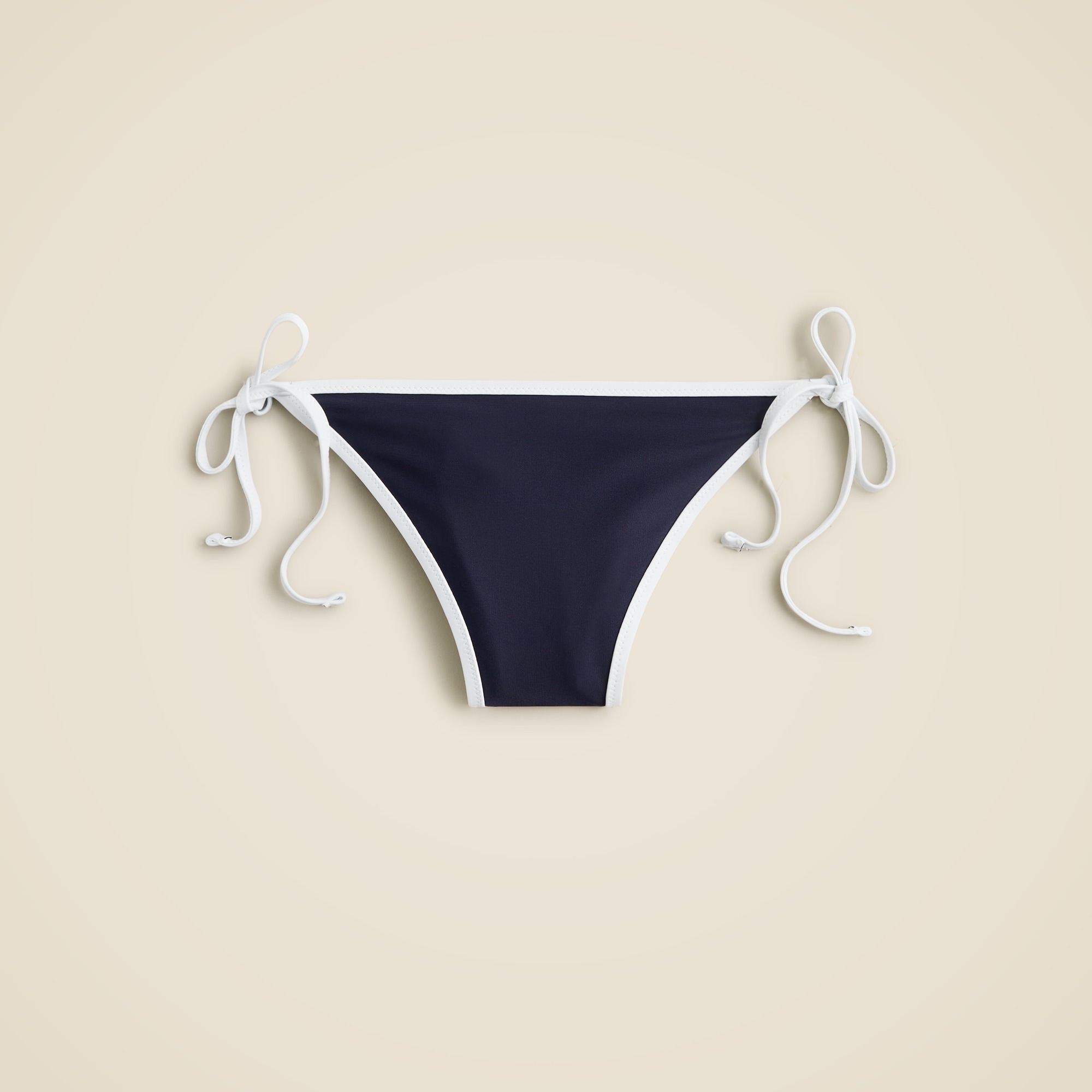 Hipster string bikini bottom with contrast trim