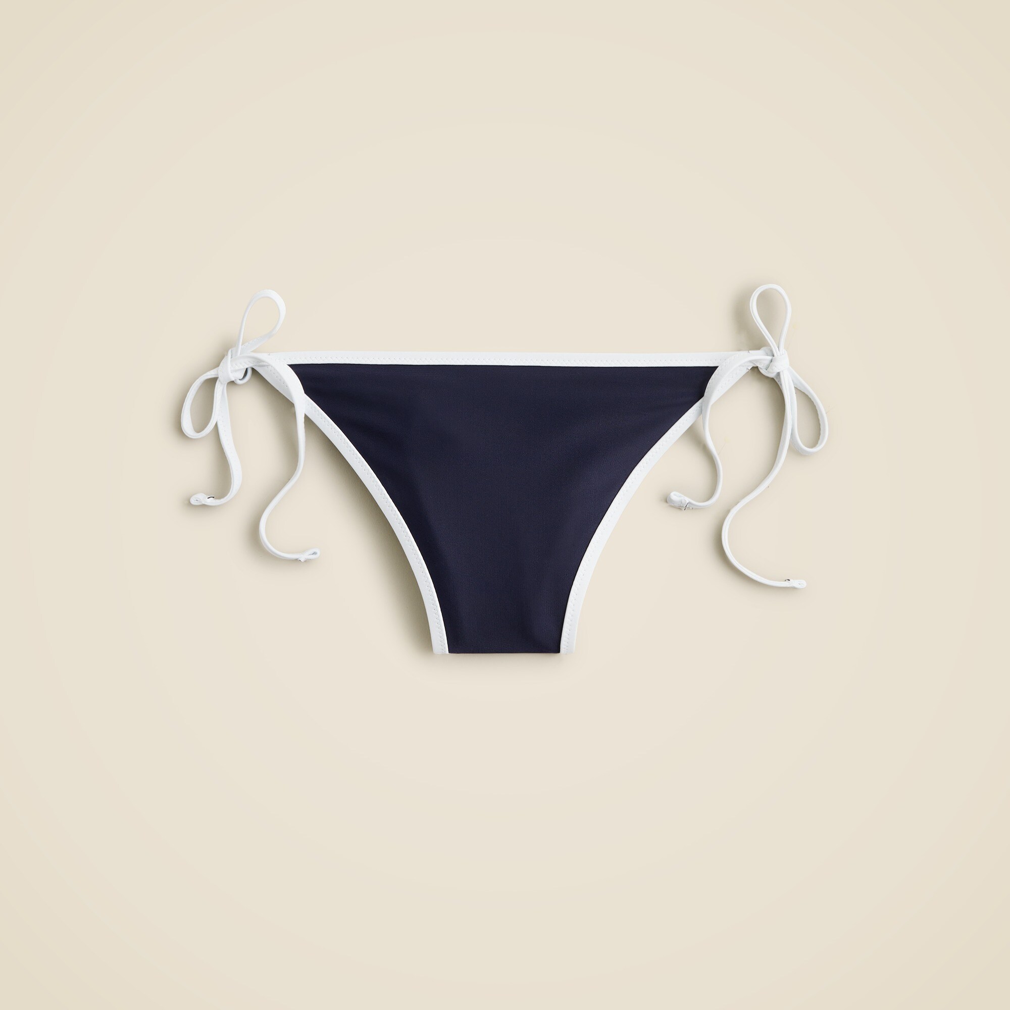 Hipster string bikini bottom with contrast trim