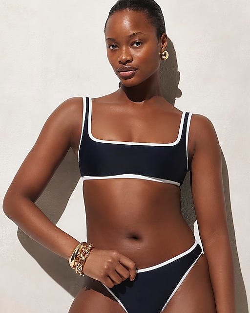  Squareneck bikini top with contrast trim