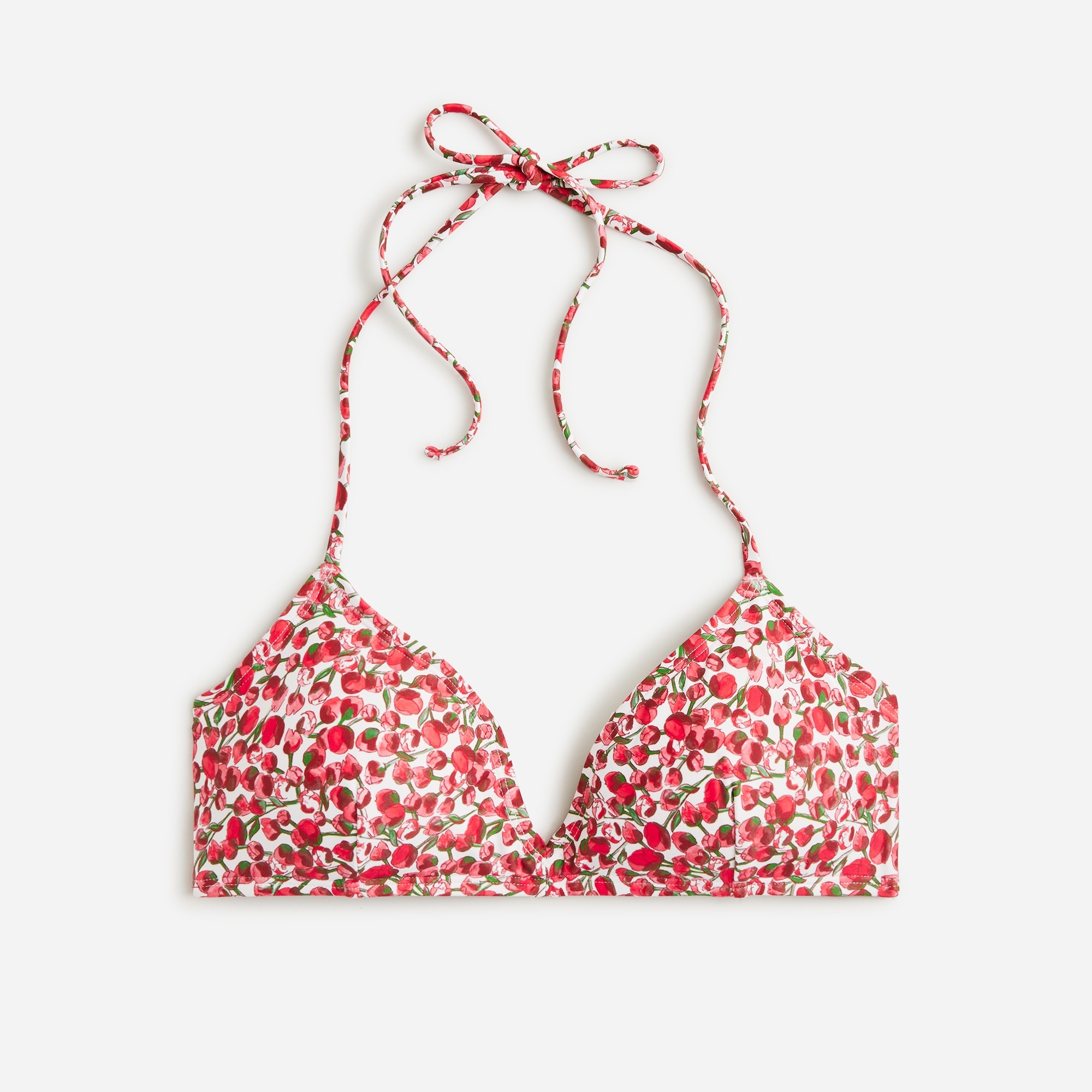  French halter-neck bikini top in Liberty&reg; Eliza's Red fabric