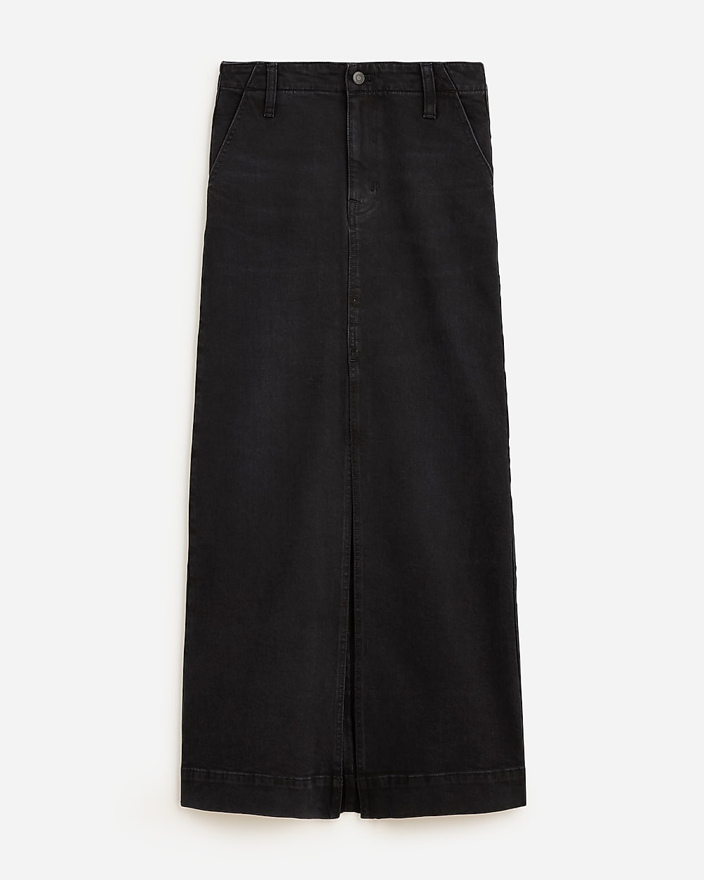 J.Crew: Denim Maxi Skirt In Washed Black For Women