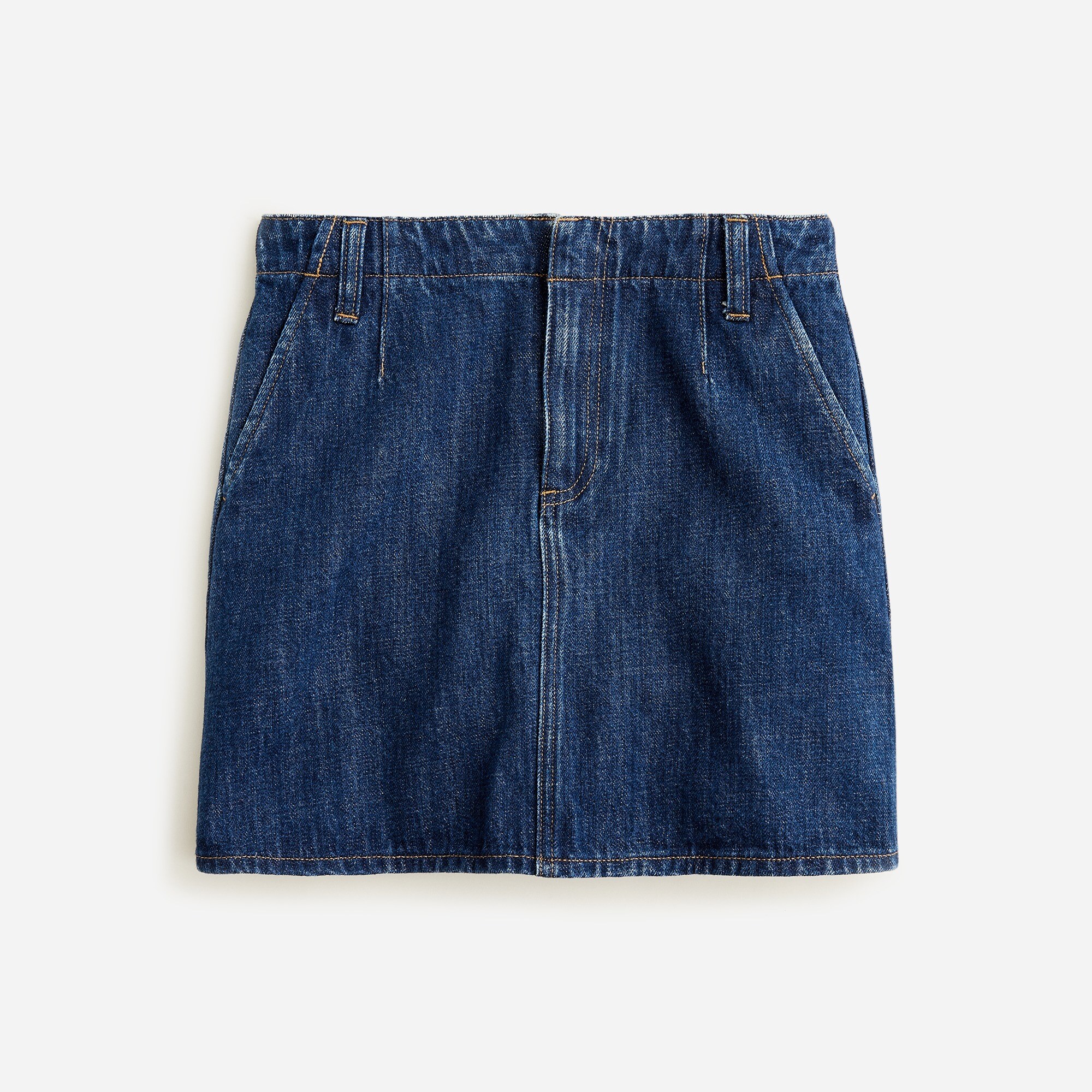 Denim mini skirt in resin wash