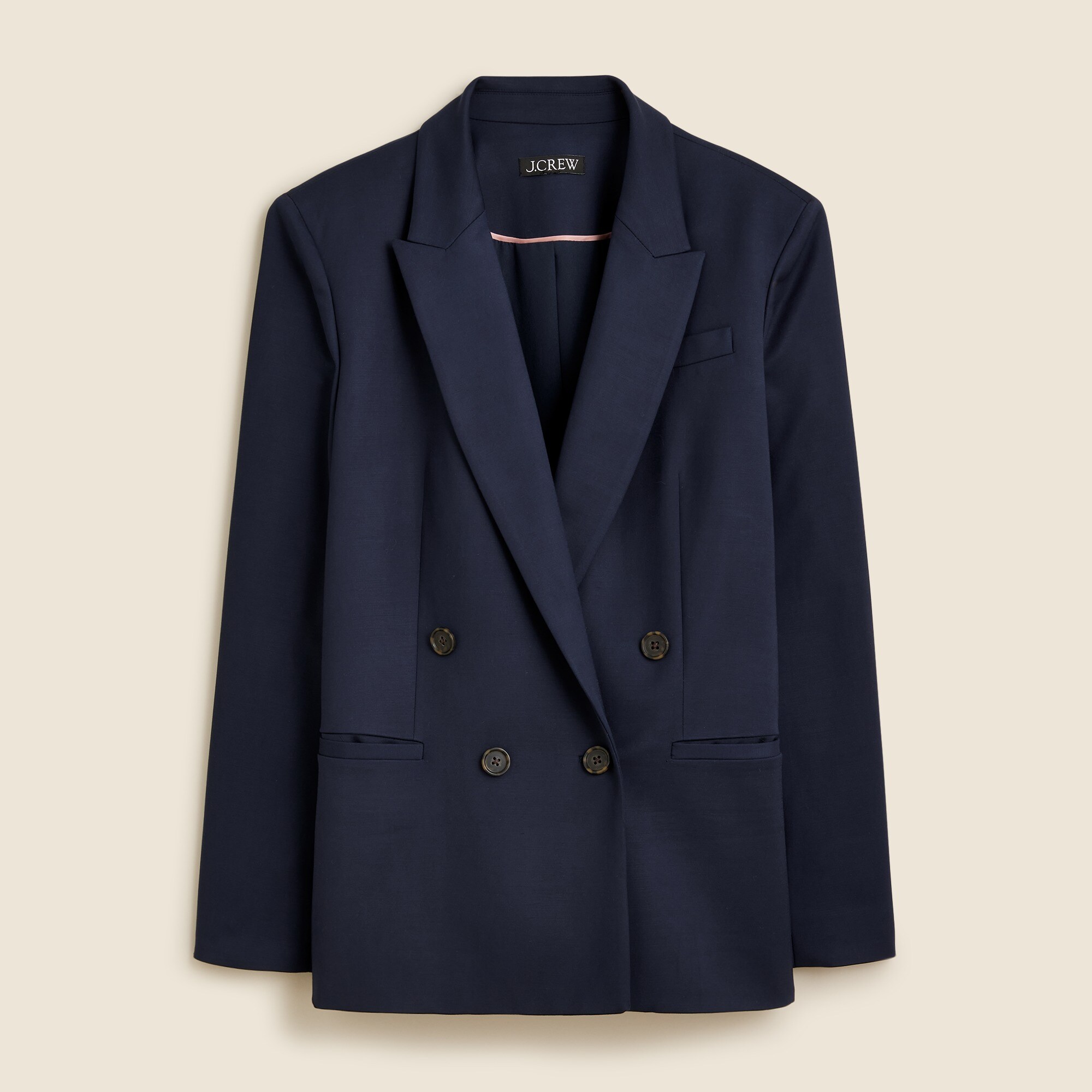 Relaxed Double-breasted Blazer In City Twill For Women