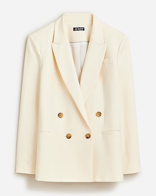  Petite relaxed double-breasted blazer in city twill
