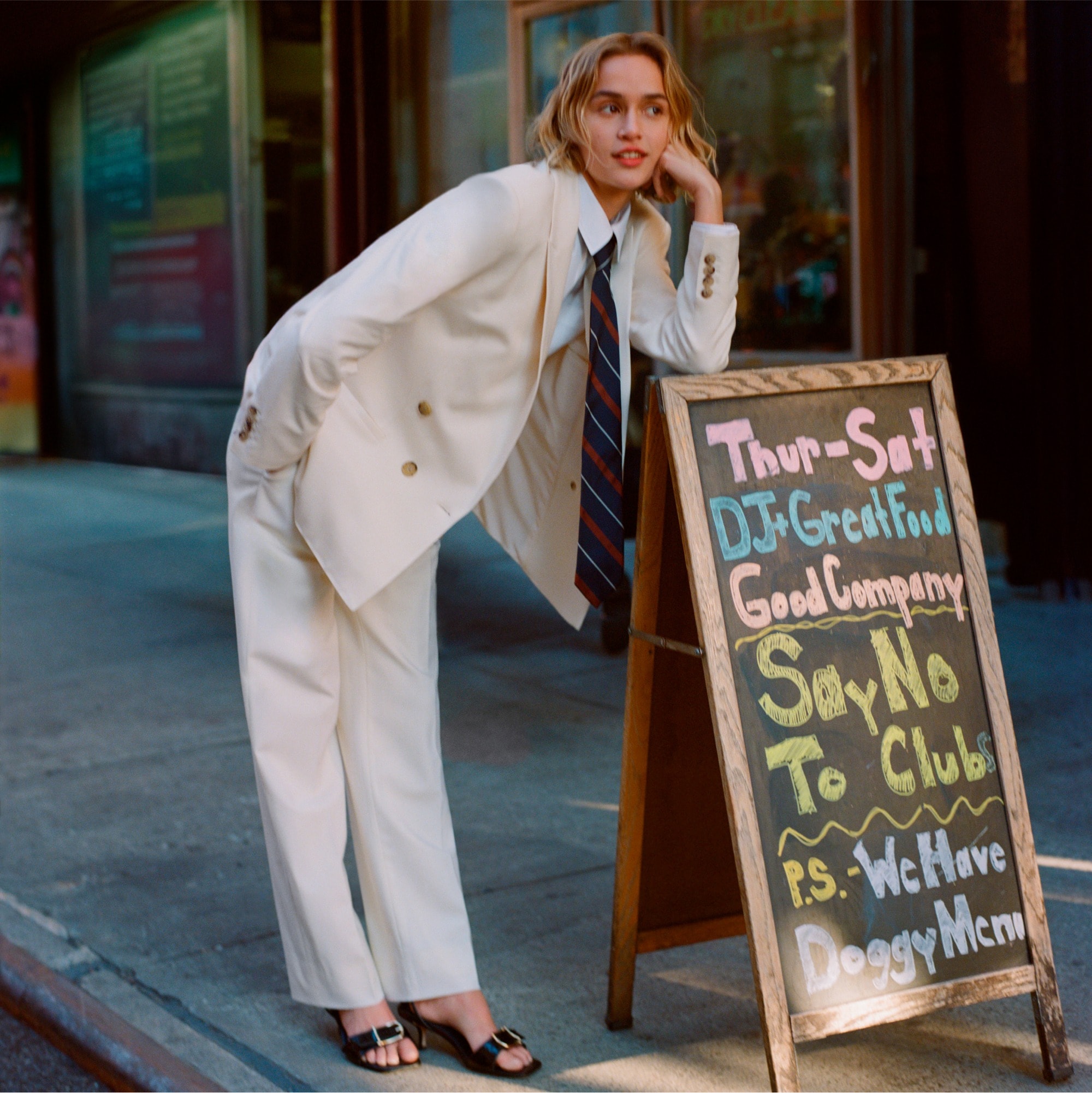 J.Crew: Relaxed Double-breasted Blazer In City Twill For Women