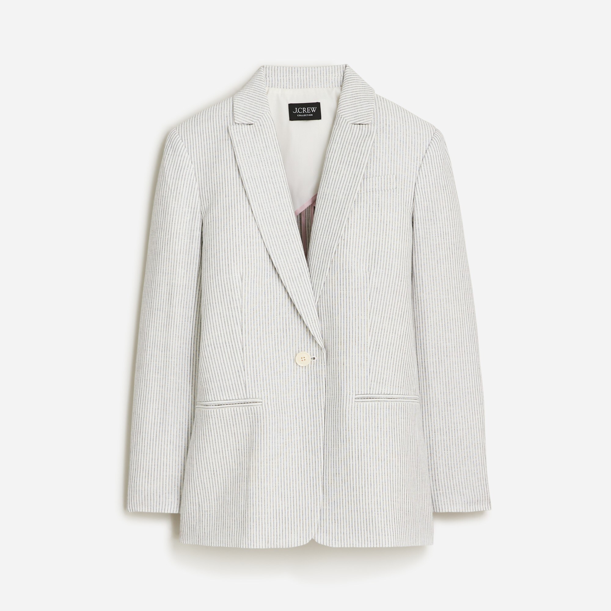 Collection tuxedo blazer in Italian linen blend with Lurex® metallic threads