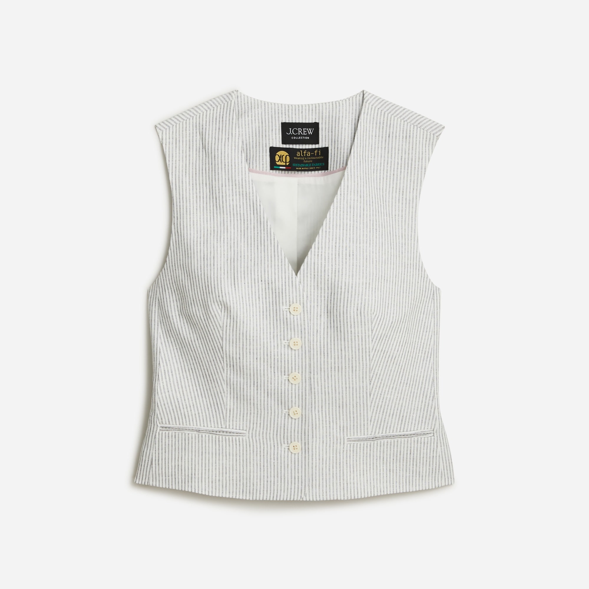  Collection suit vest in Italian linen blend with Lurex&reg; metallic threads