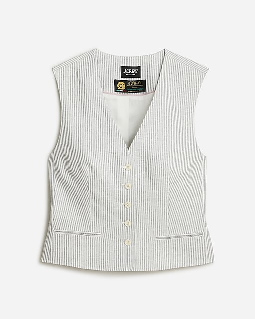 womens Collection suit vest in Italian linen blend with Lurex&reg; metallic threads
