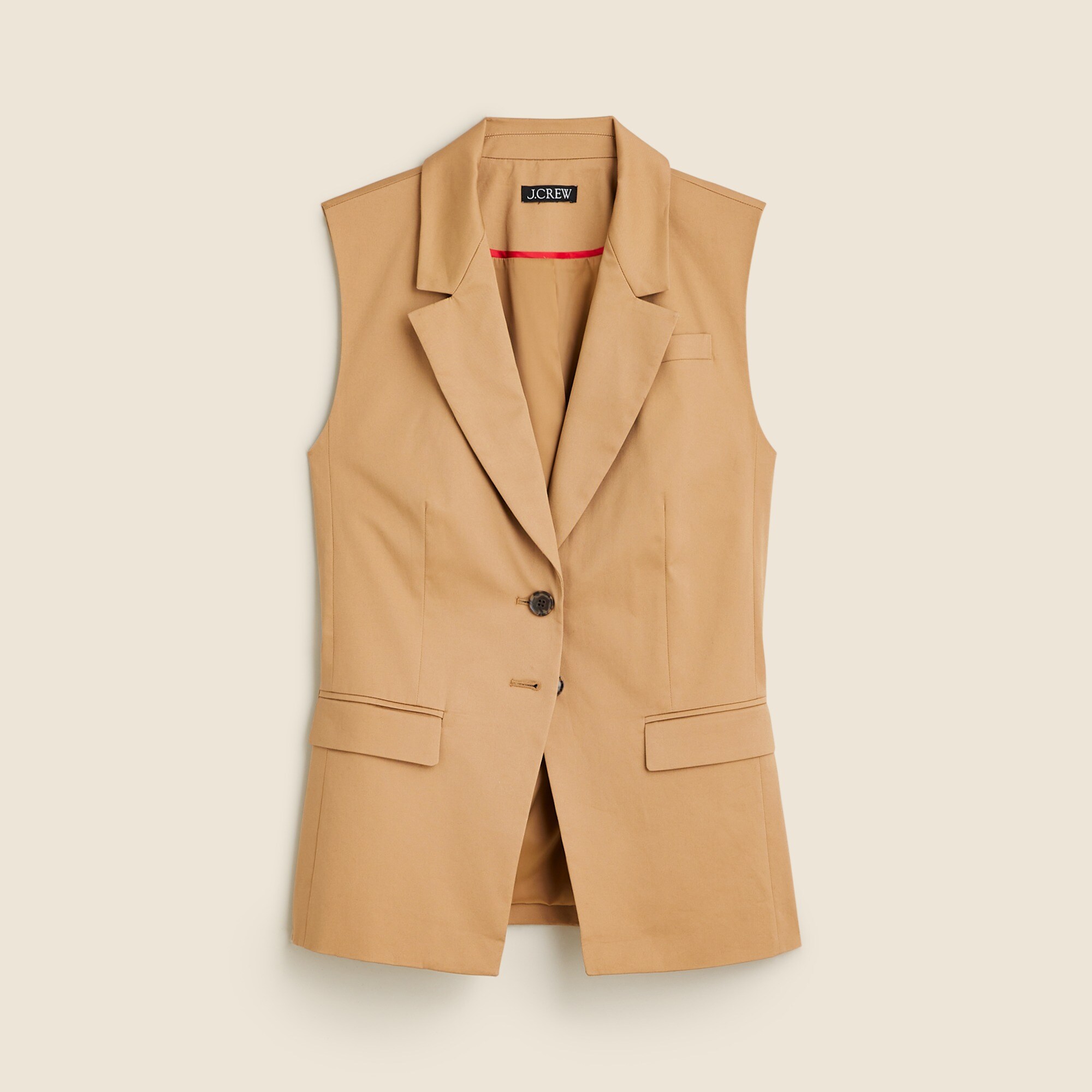 Longer vest in lightweight chino