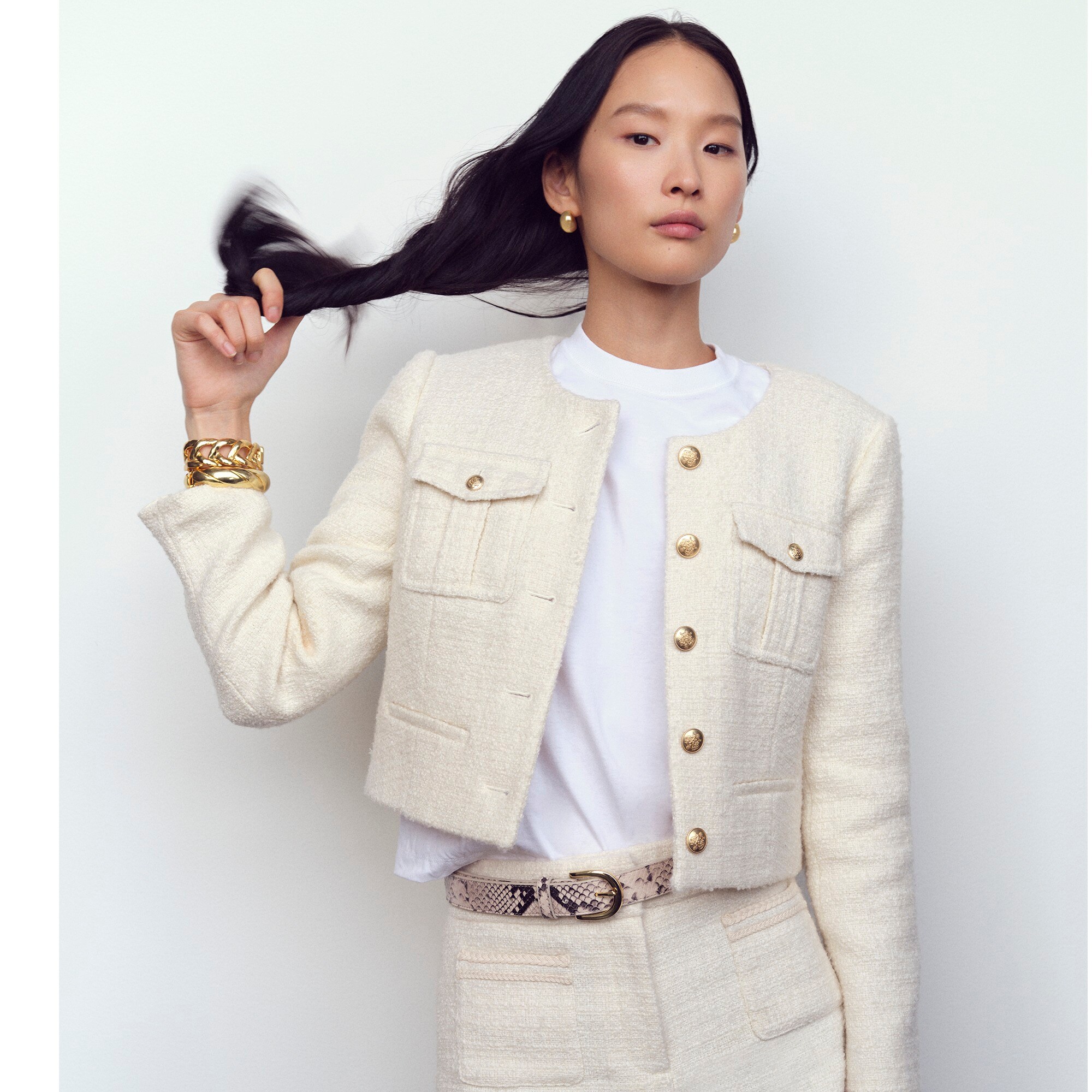 Manteau J.Crew Tweed Avec Lurex Et Bordures Tressées - Taille 6 - Neuf Avec étiquettes