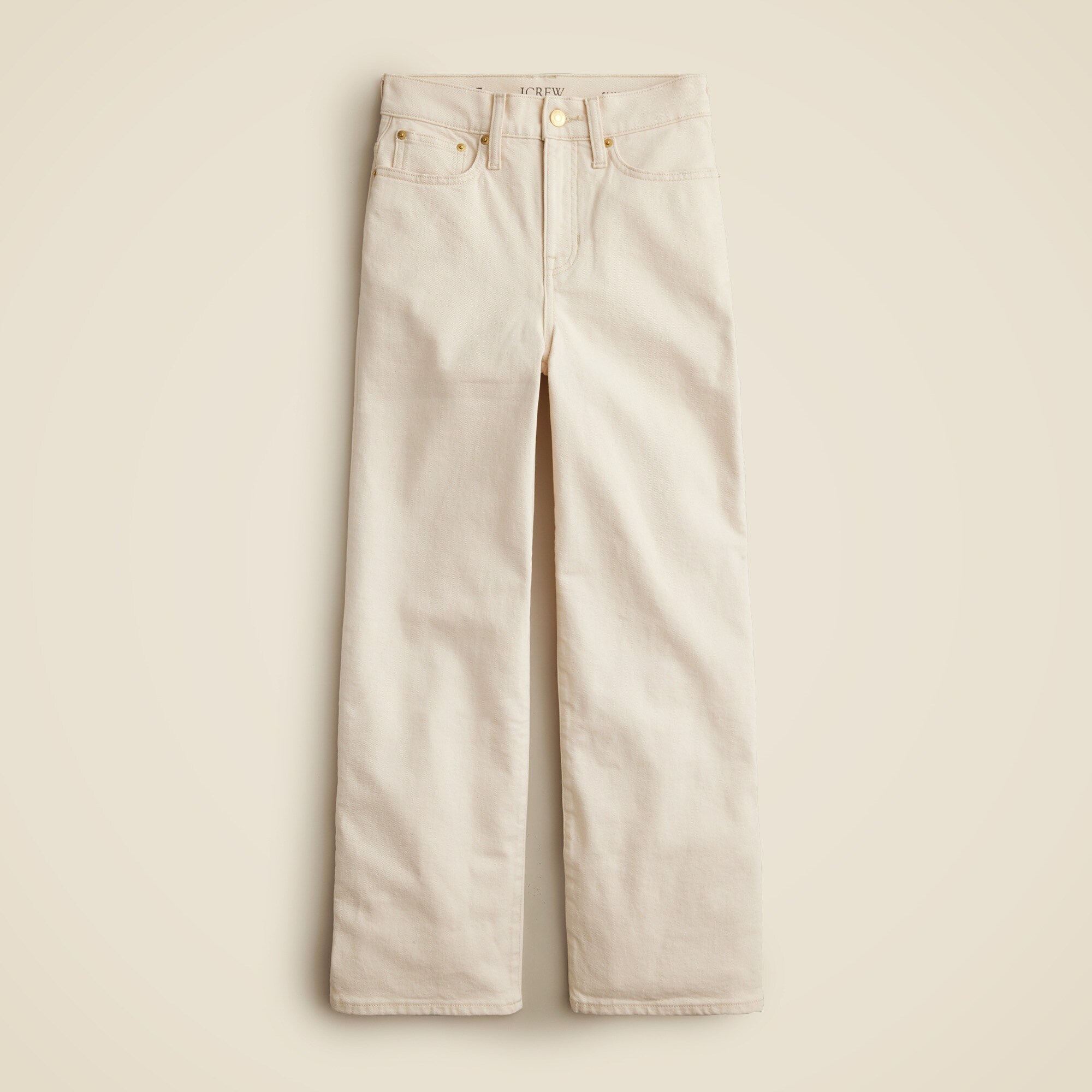 Slim wide-leg jean in ecru