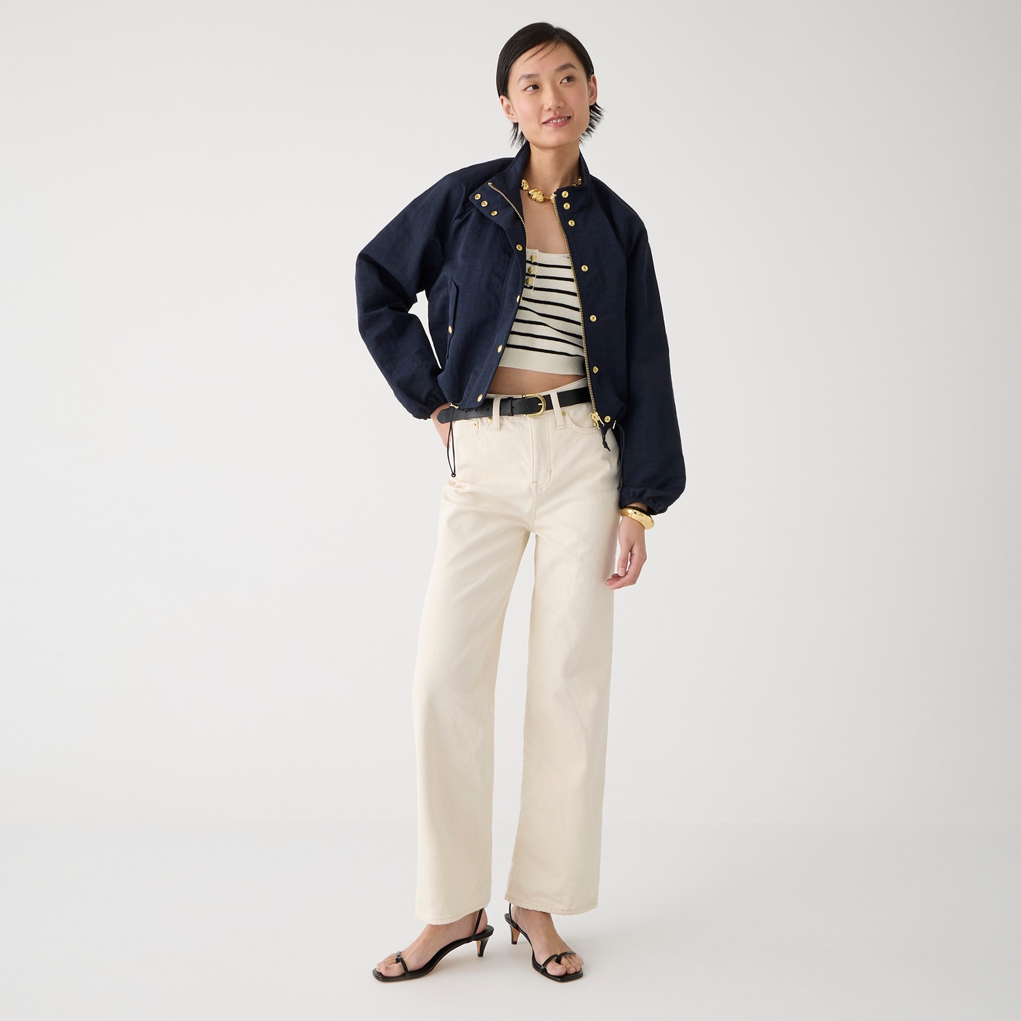 j.crew: slim wide-leg jean in ecru for women