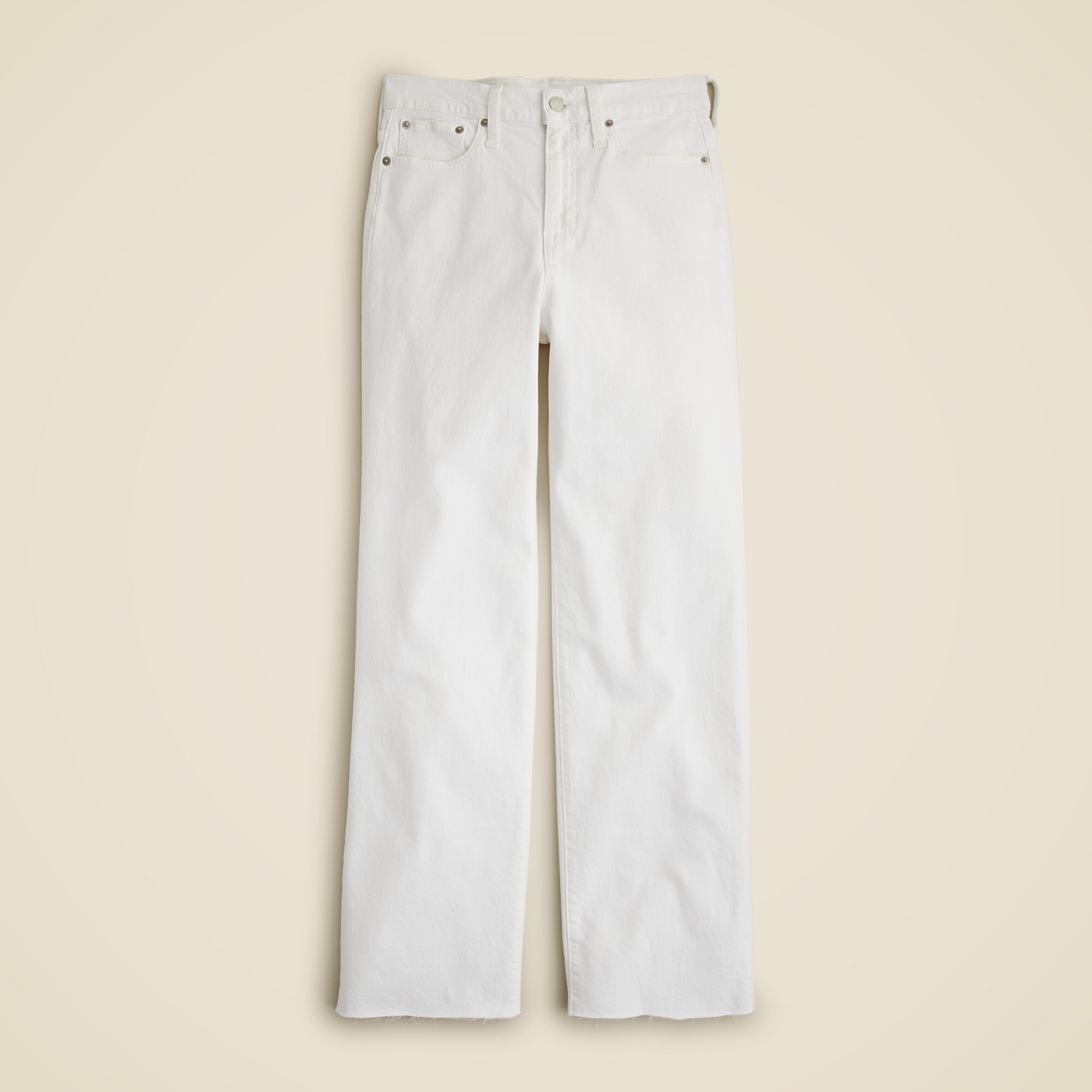 Full-length slim wide-leg jean in white