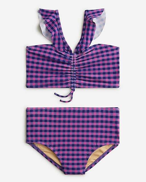 girls Girls' printed ruffleneck two-piece swimsuit with UPF 50+