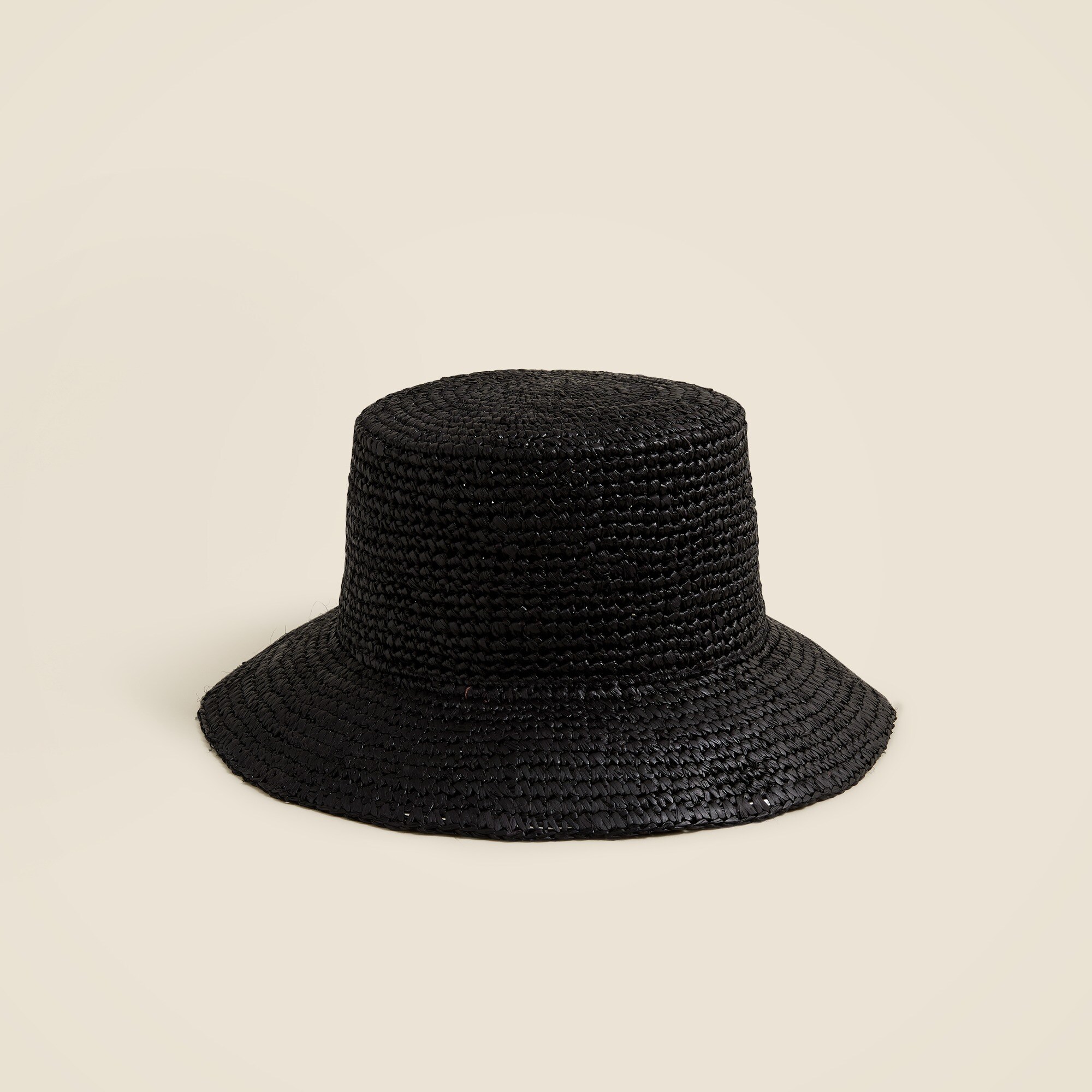 womens Wide-brim raffia bucket hat