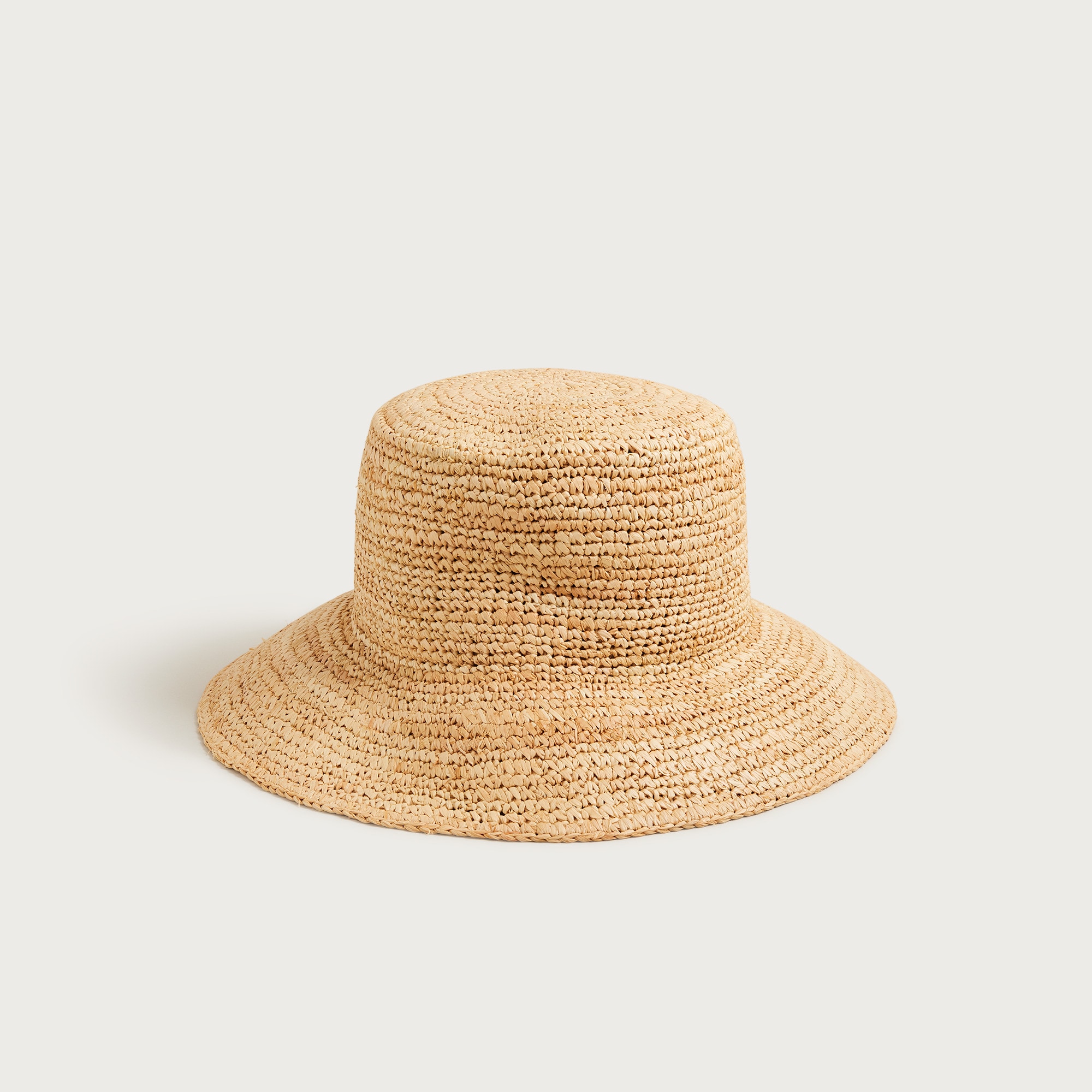 womens Wide-brim raffia bucket hat