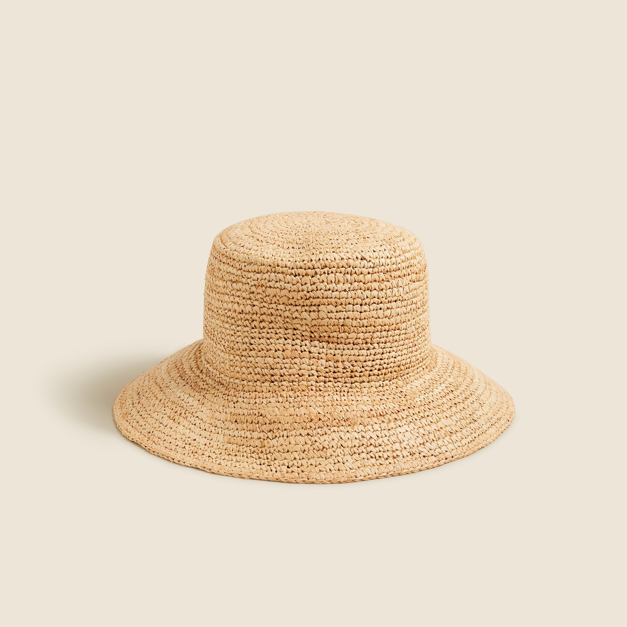 womens Wide-brim raffia bucket hat