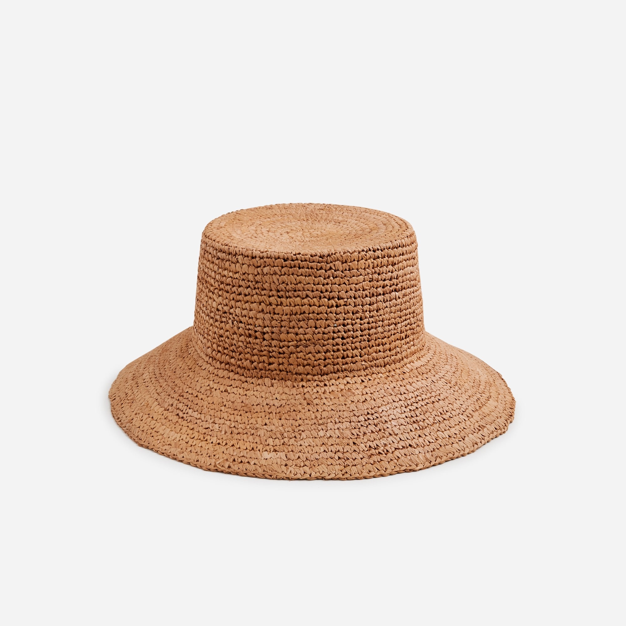  Wide-brim raffia bucket hat