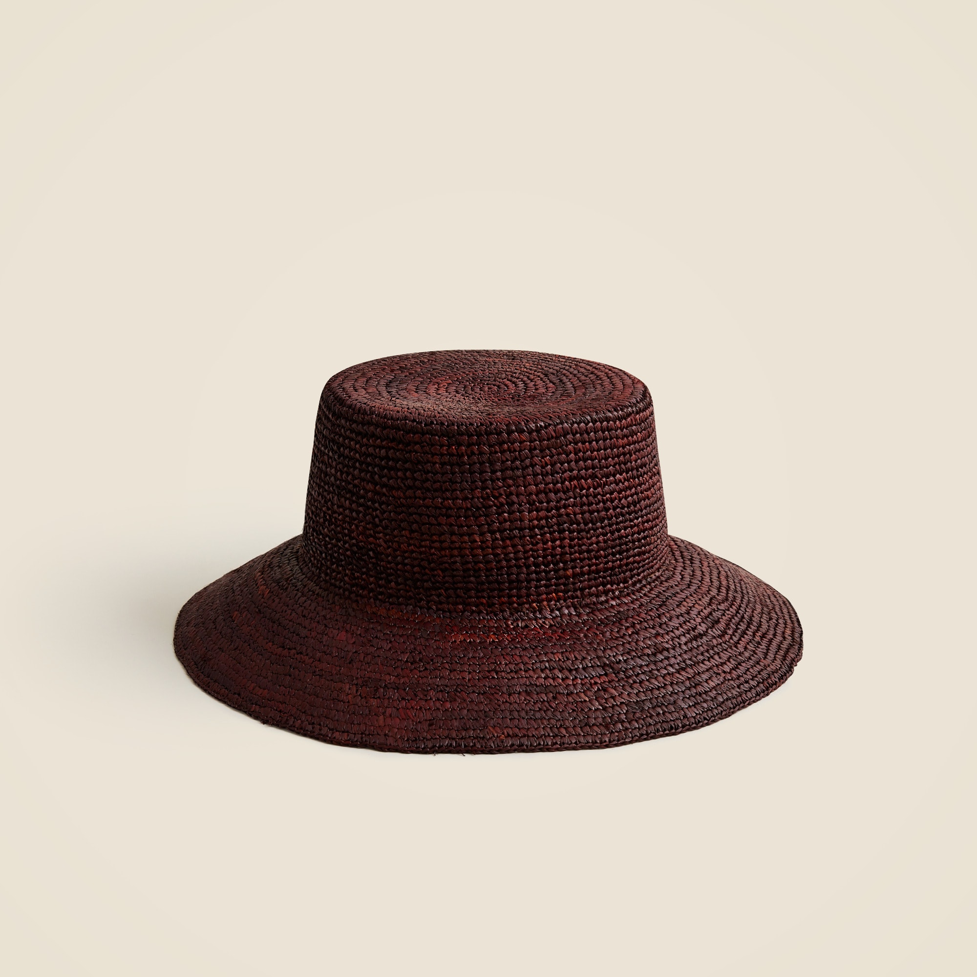 womens Wide-brim raffia bucket hat