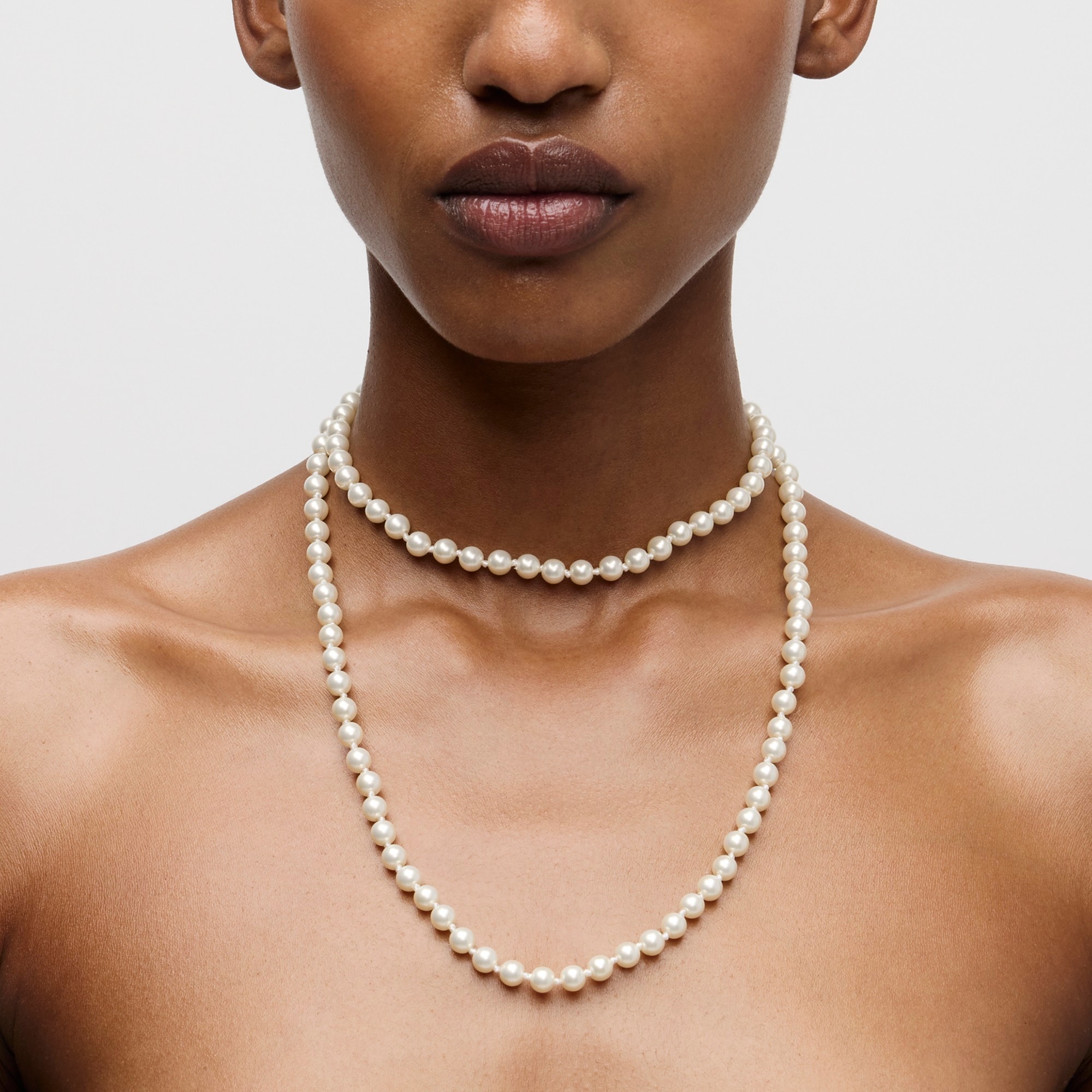 womens Long pearl necklace