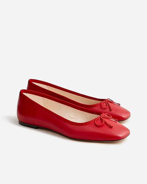  Quinn square-toe ballet flats in leather