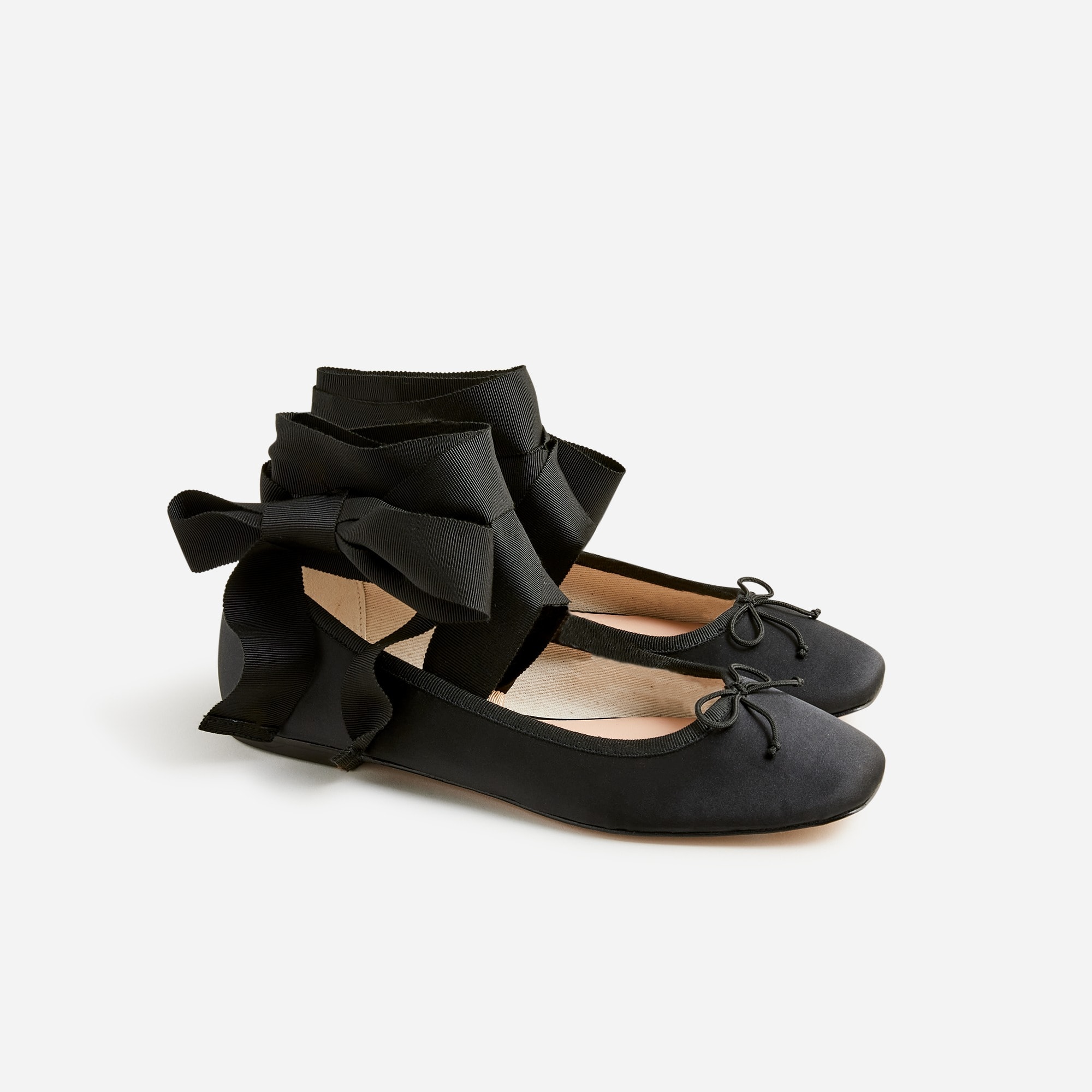 Quinn lace-up ballet flats in satin