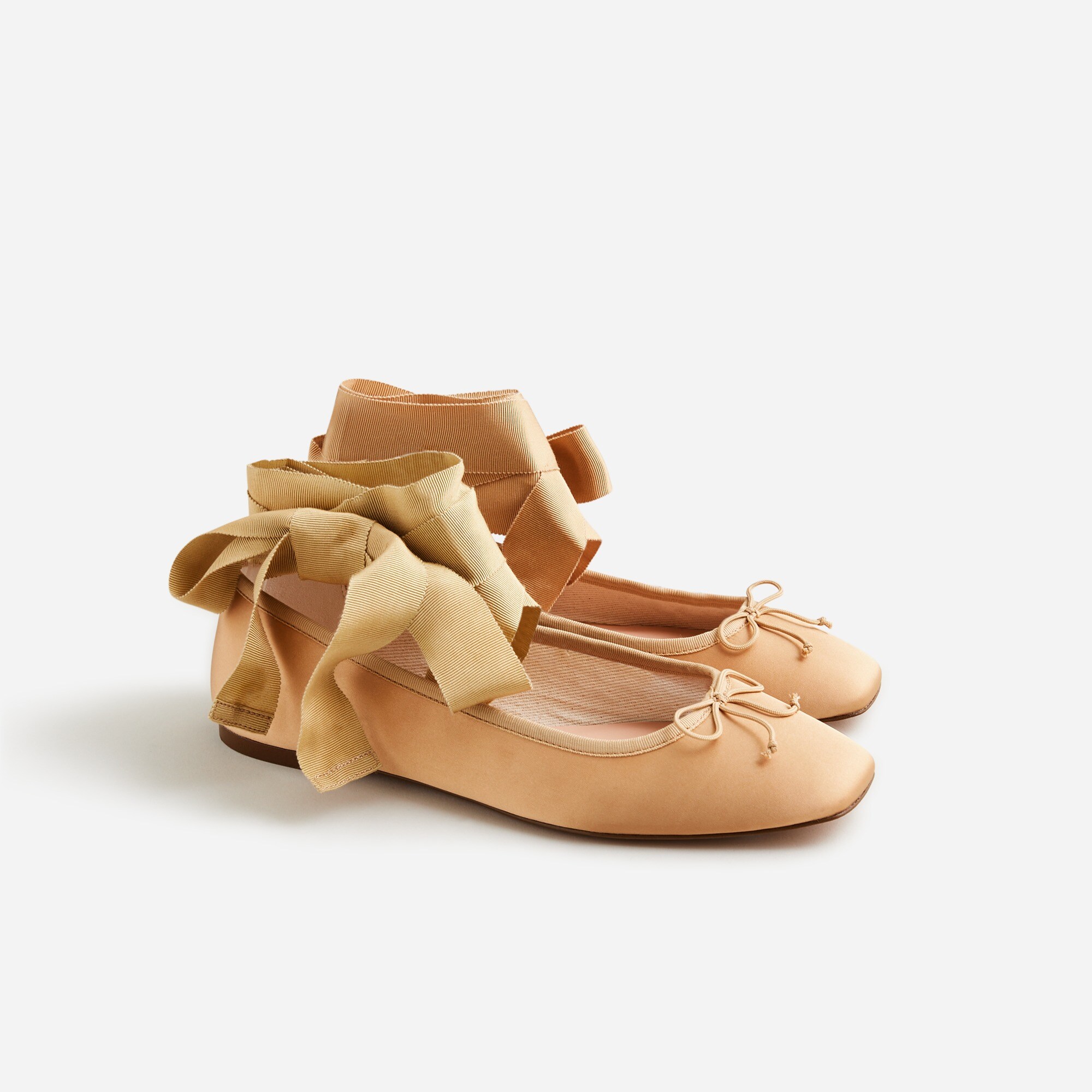  Quinn lace-up ballet flats in satin