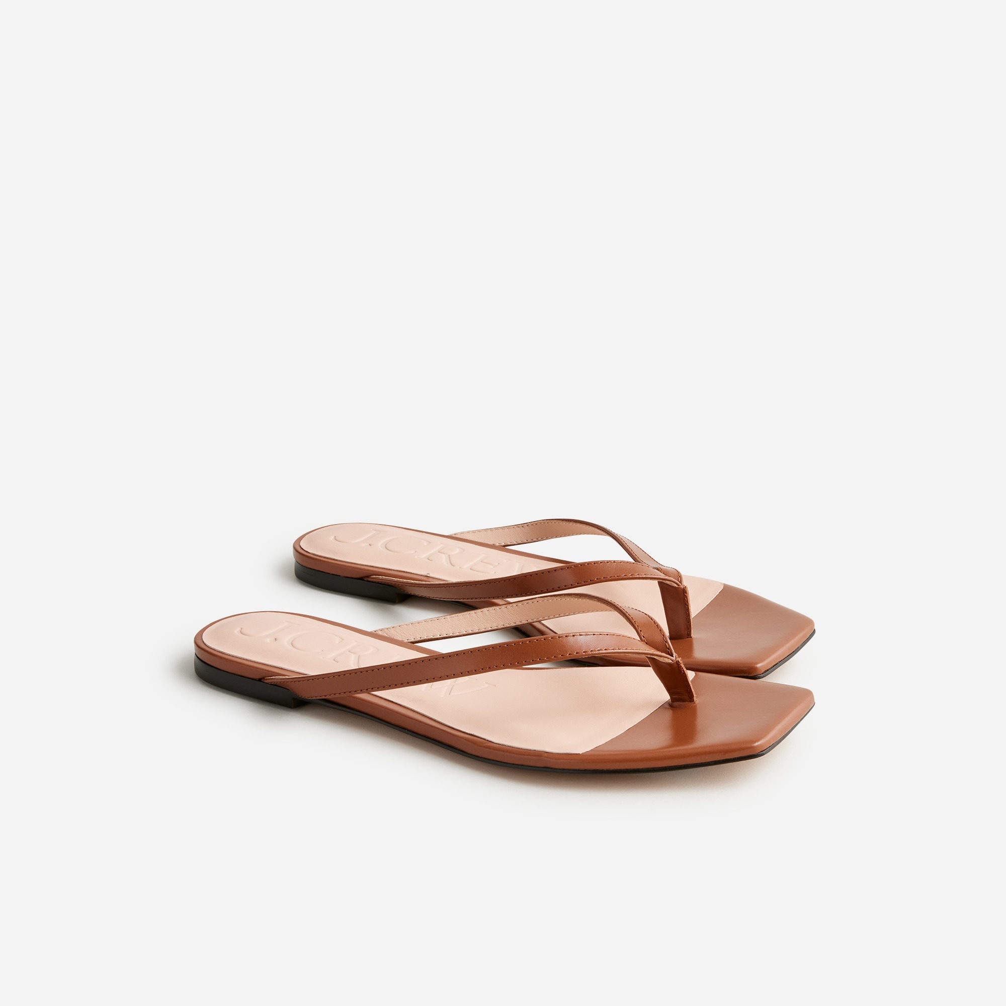 womens Capri thong sandals in leather