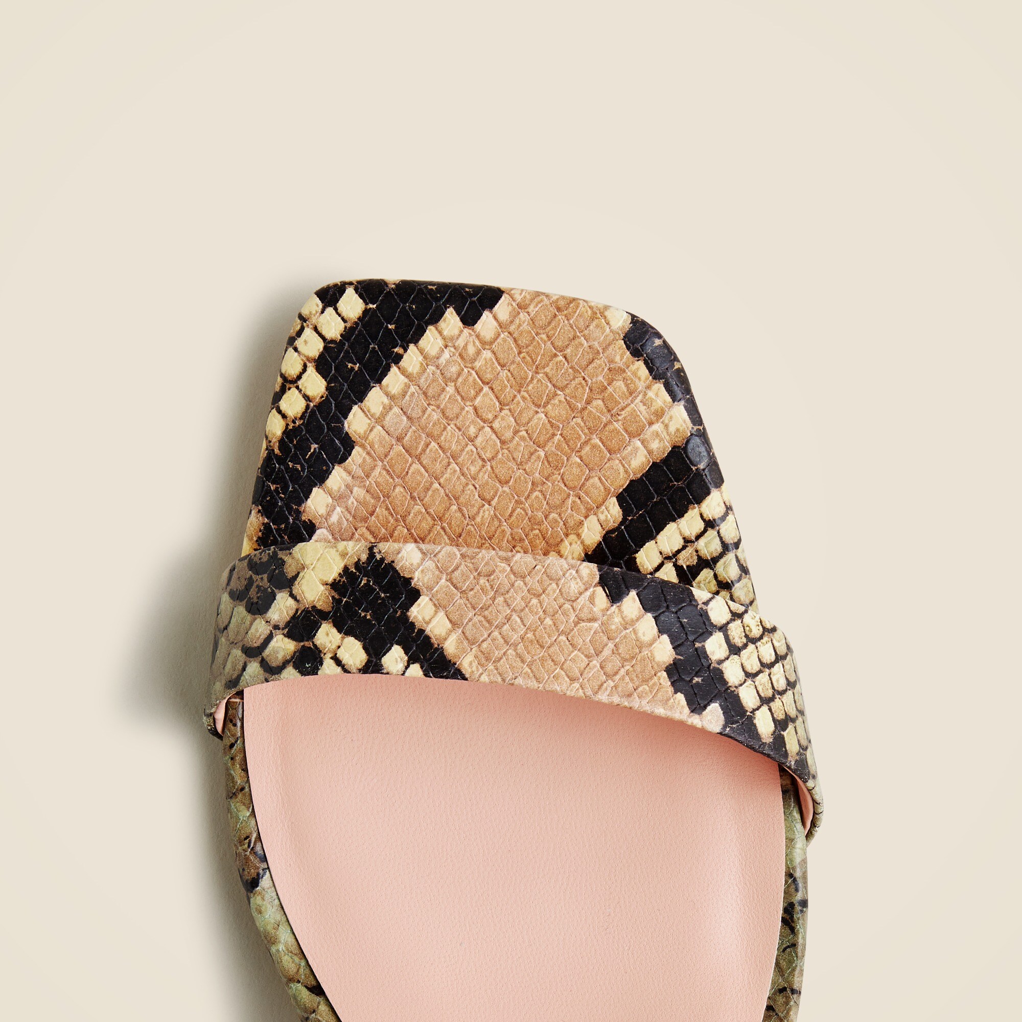 Layne ankle-strap heels in snake-embossed leather