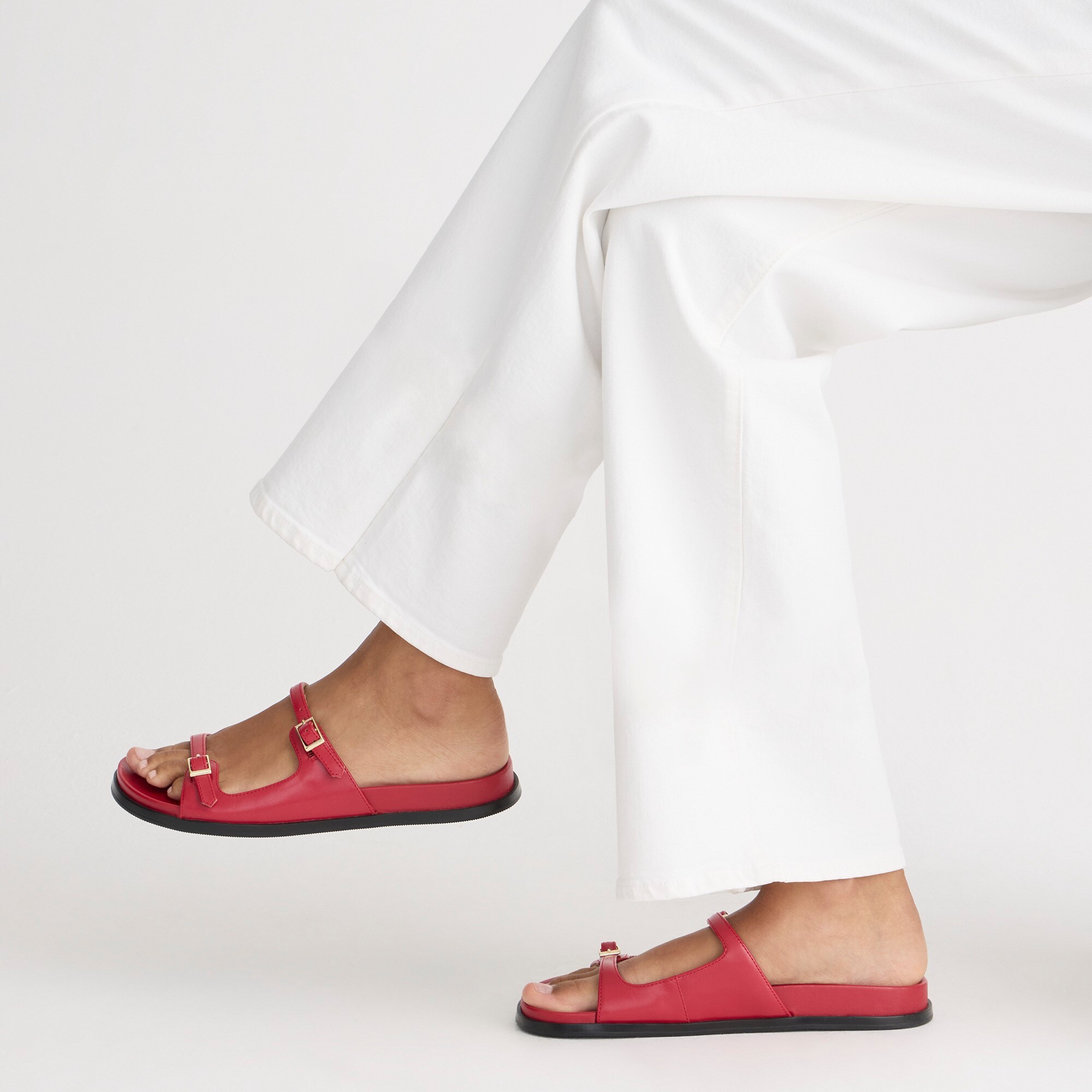 Colbie buckle sandals in leather