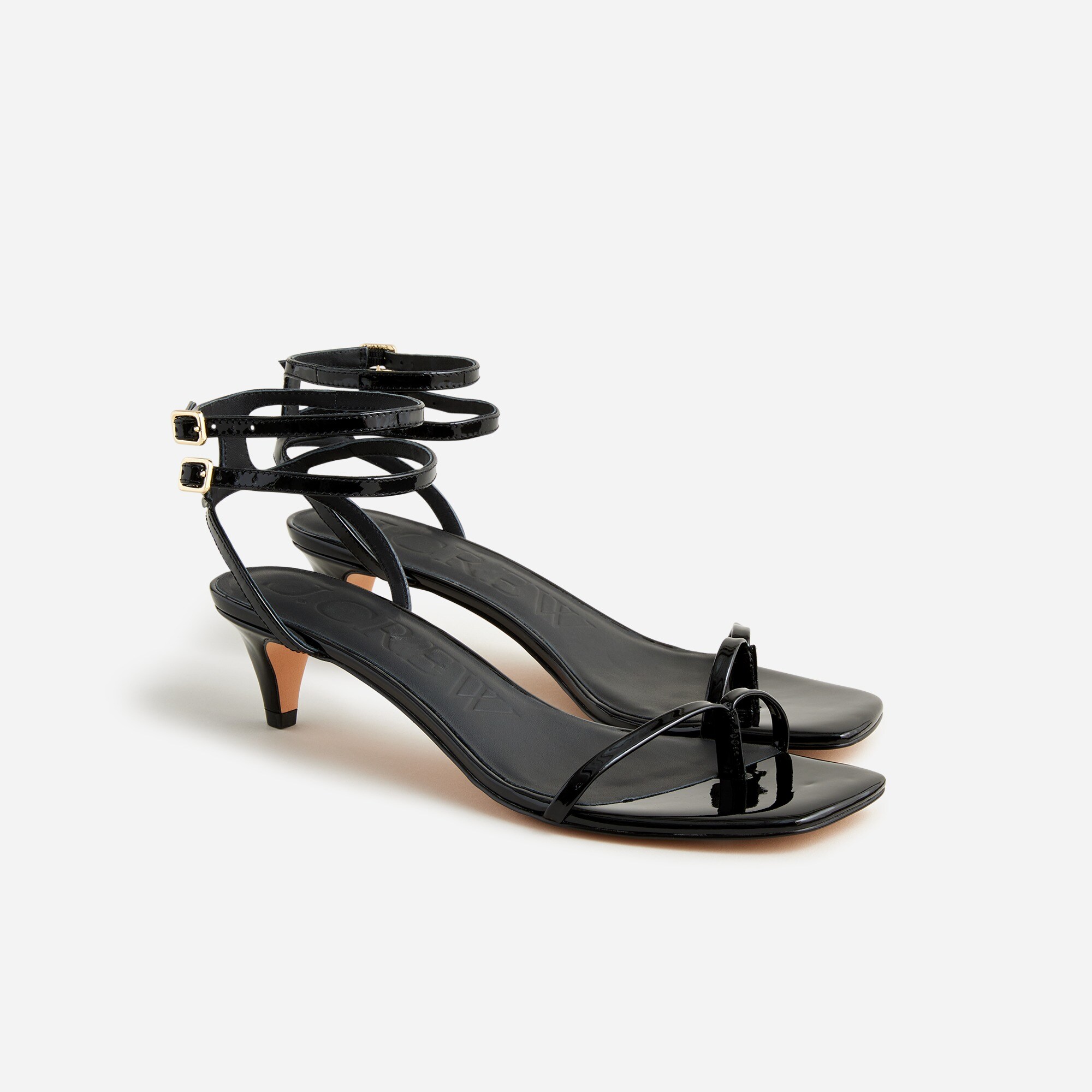 Zadie double ankle-strap heels in leather