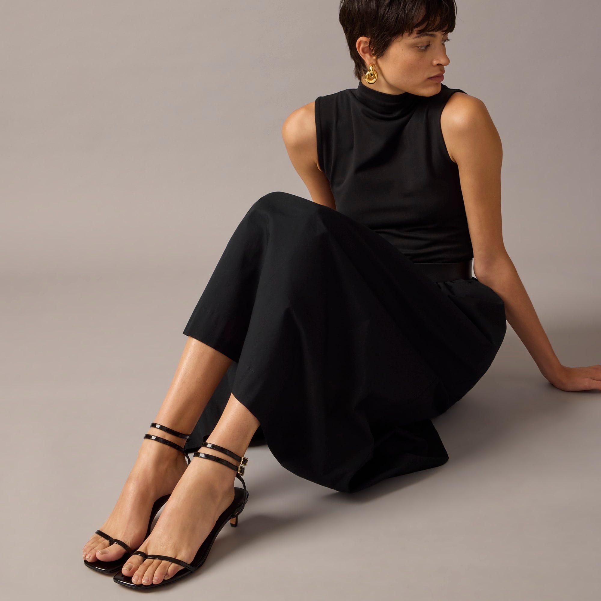 j.crew: zadie double ankle-strap heels in leather for women