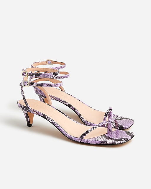 womens Zadie double ankle-strap heels in snake-embossed leather