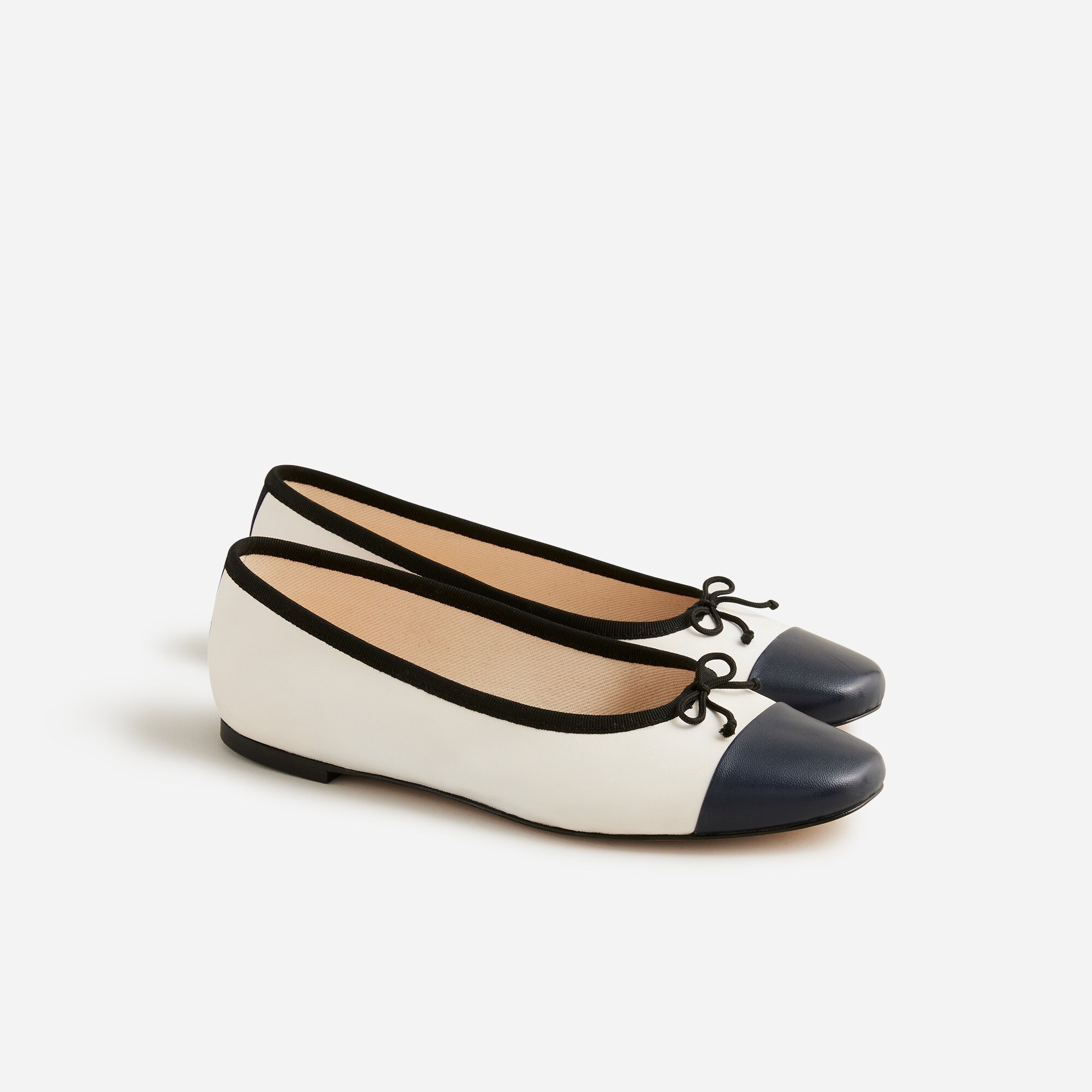 Zoe cap toe ballet flats in leather