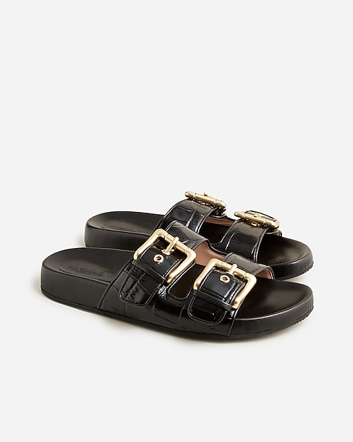 womens Marlow sandals in croc-embossed leather
