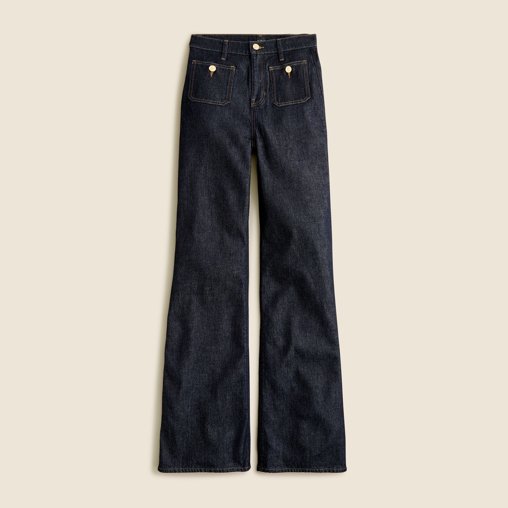 J.Crew: Sailor Denim Trouser In Rinse Wash For Women