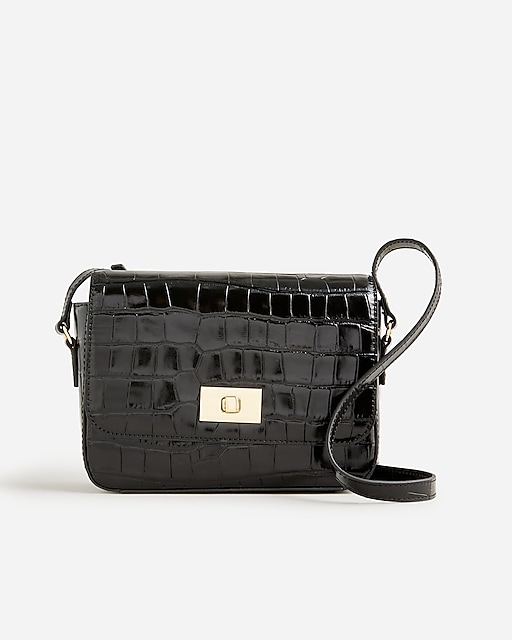  Edie crossbody bag in Italian croc-embossed leather