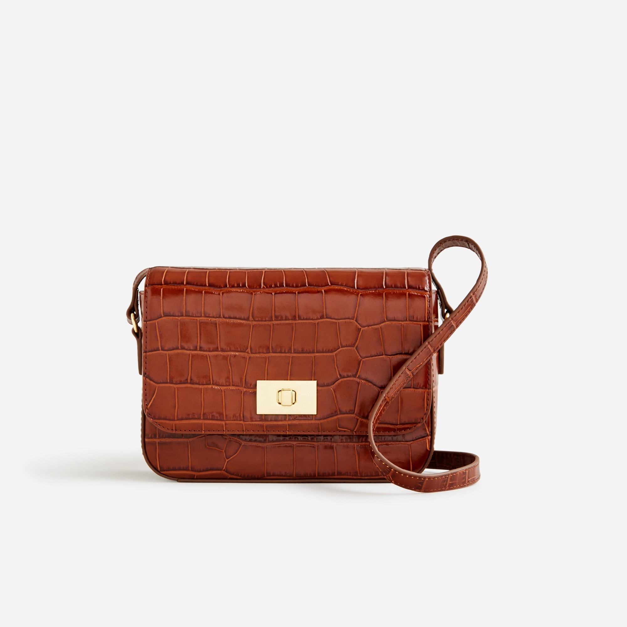 Edie crossbody bag in Italian croc-embossed leather