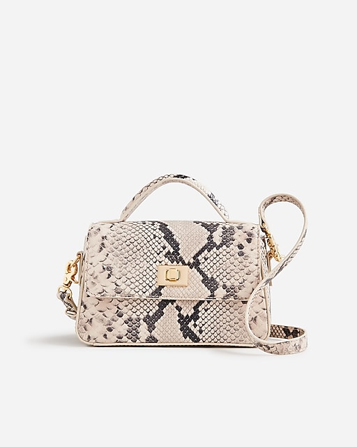  Small Edie top-handle bag in Italian snake-embossed leather