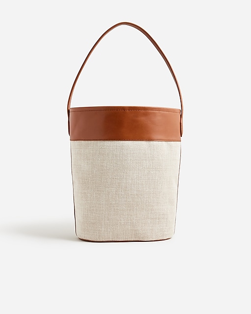  Berkeley bucket bag in leather and Spanish canvas
