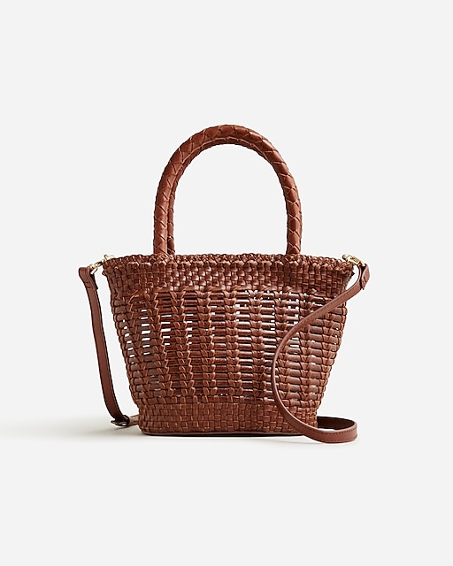 womens Small open-weave bag in leather